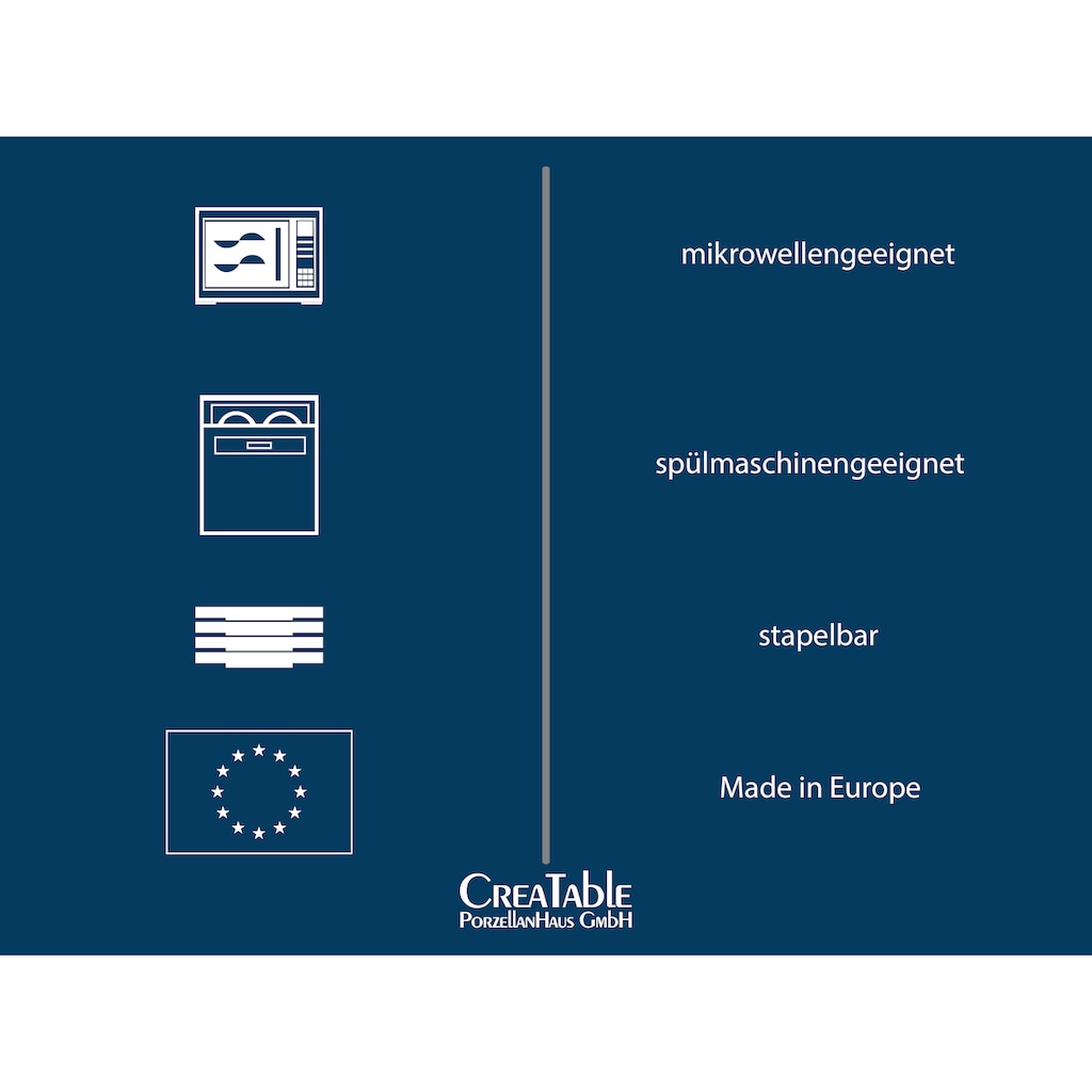 CreaTable Servier-Set »Majestosa«, (Set, 3 tlg., 2 Schüsseln, 1 Platte), Dekor schwarz abgesetzt