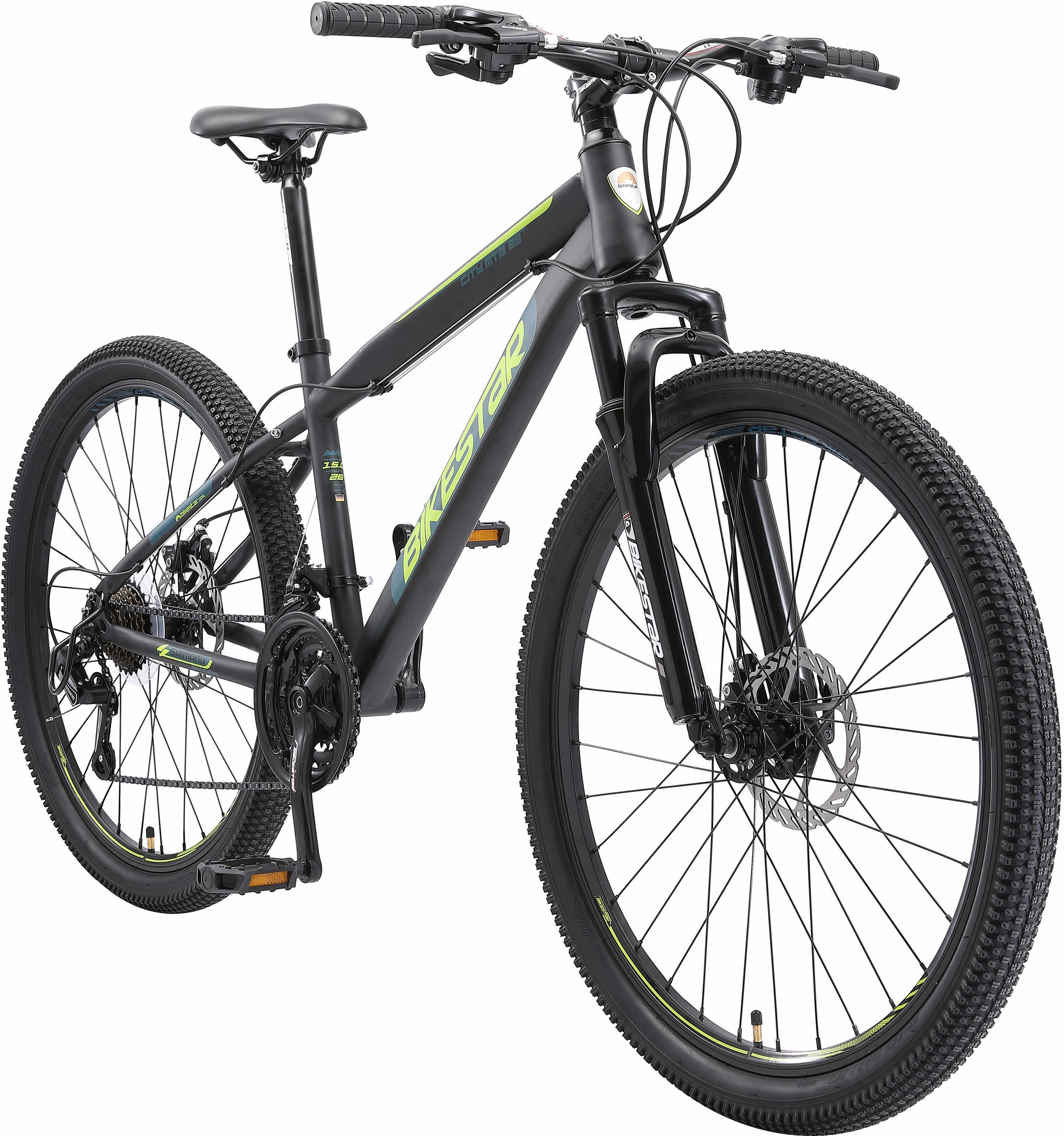 Bikestar Mountainbike 21 Gang Shimano RD-TY300 Schaltwerk Kettenschaltung für Damen und Herren, Kettenschaltung