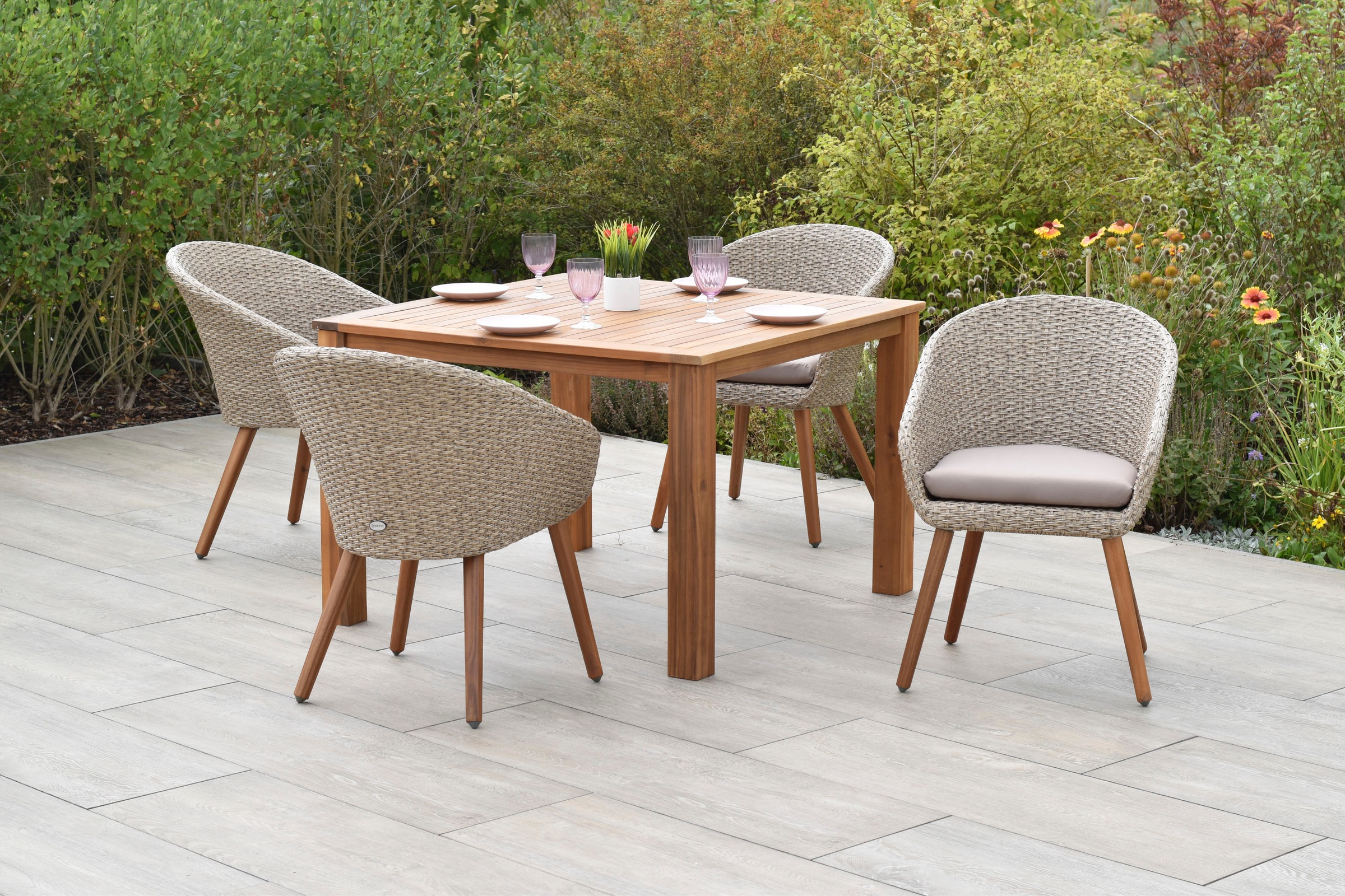 MERXX Garten-Essgruppe »»Arrone«« Set, 9 Stk. tlg. Beine aus Akazienholz günstig online kaufen