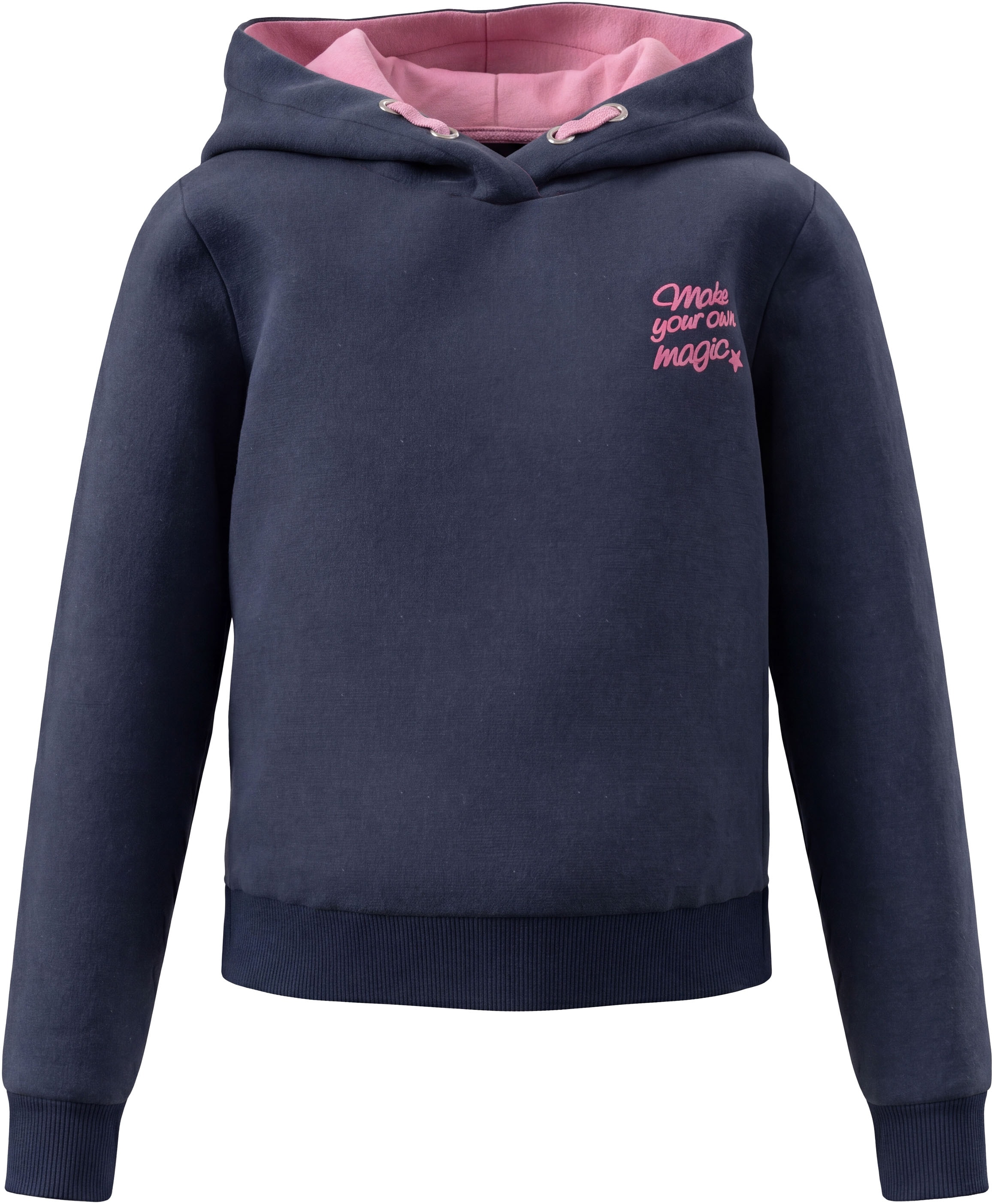 KIDSWORLD Kapuzenshirt »Slogan Hoodie: MAKE YOUR OWN MAGIC« kurze Schnittform, mit Langarm, mit Statement-Print, mit Kapuze