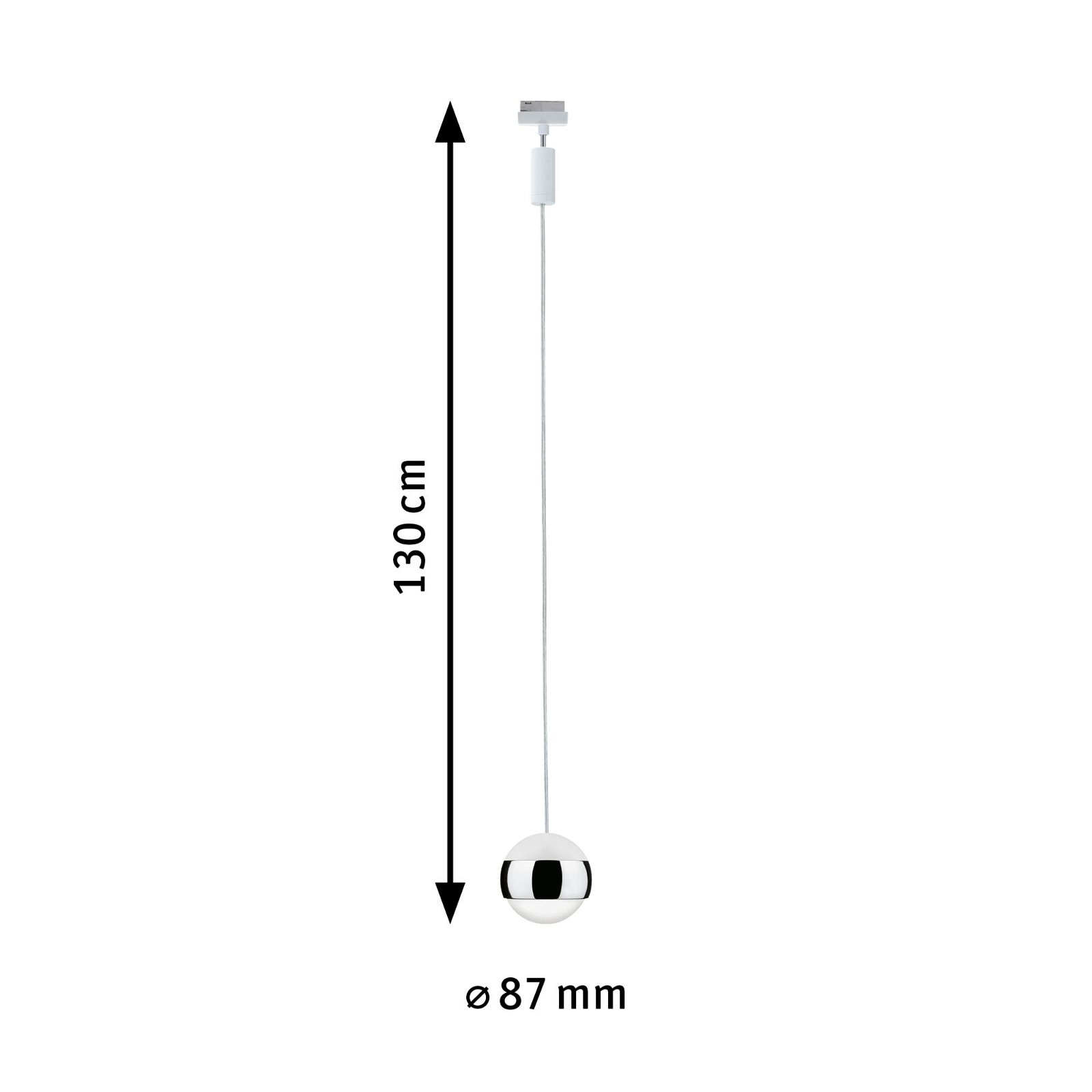 Paulmann Schienensystem-Leuchten »URail Pendel Capsule II 400lm 6,3W 2700K 230V Schwarz matt, Chrom«, dimmbar