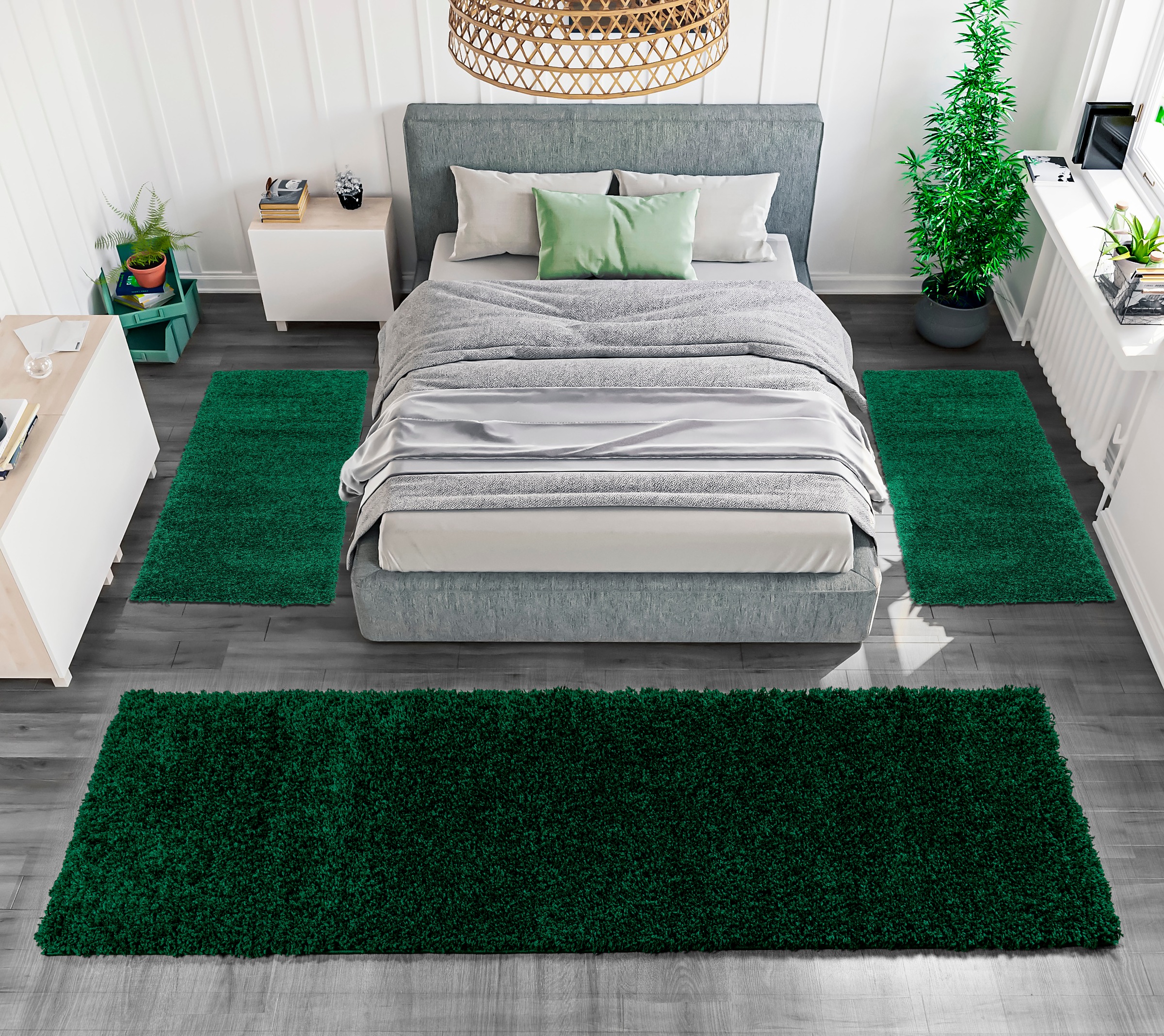 my home Bettumrandung »Shaggy 30«, (3 tlg.), gewebt, 2- oder 3-teilig, Bett günstig online kaufen