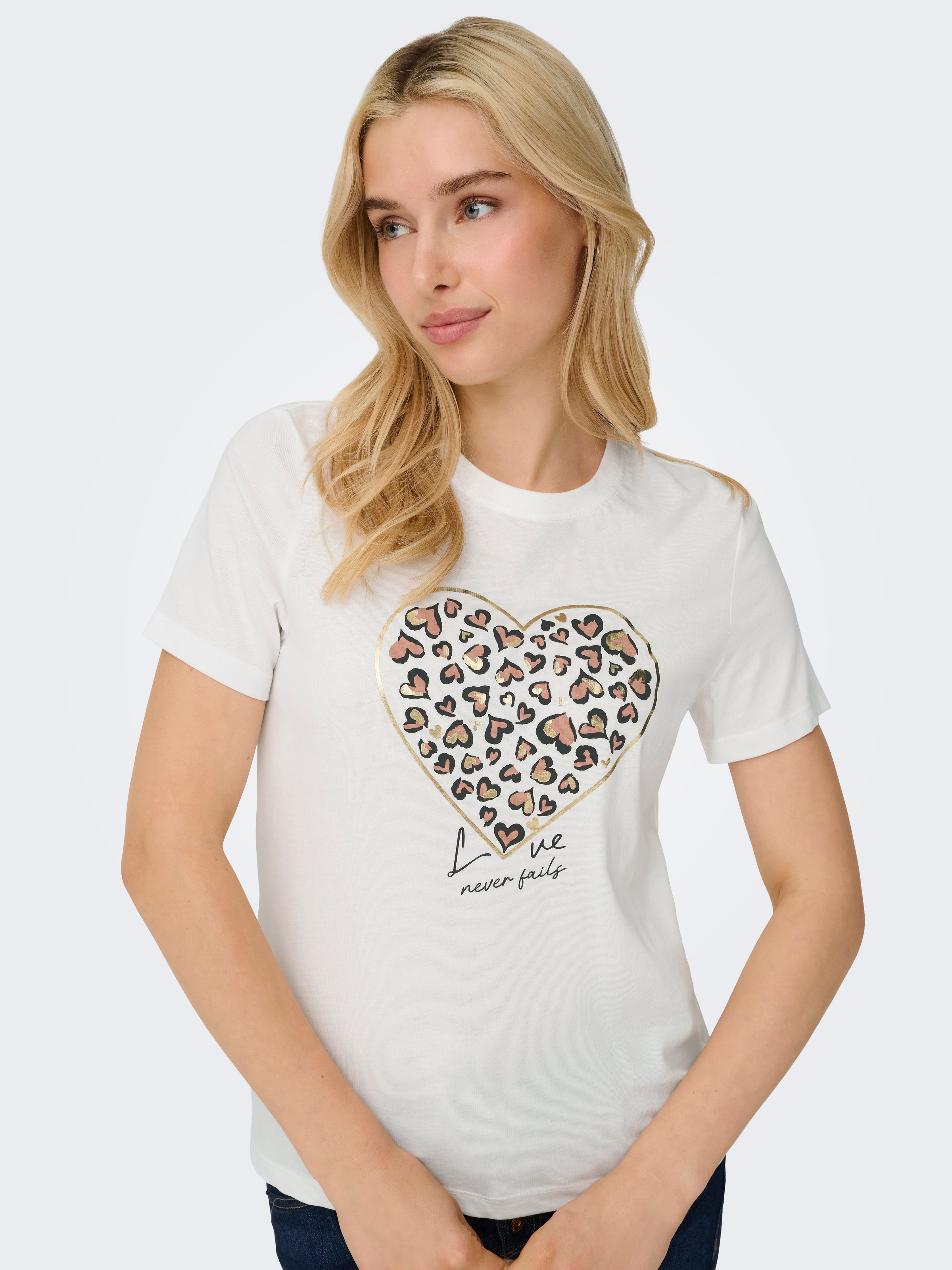 ONLY Kurzarmshirt »ONLTANYA LIFE REG S/S LEO PRINT TOP JRS«