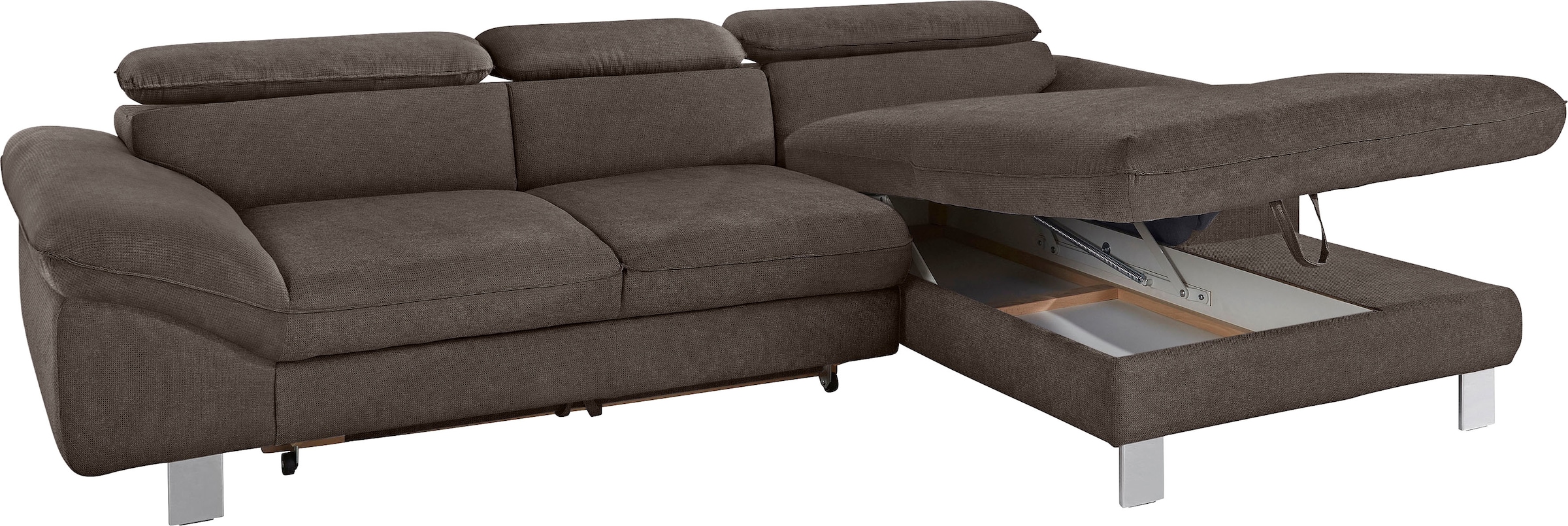 COTTA Polstergarnitur »Driver L-Form«, (Set, 2 tlg.), Set bestehend aus: Ecksofa mit Kopfteilverstellung & Hocker