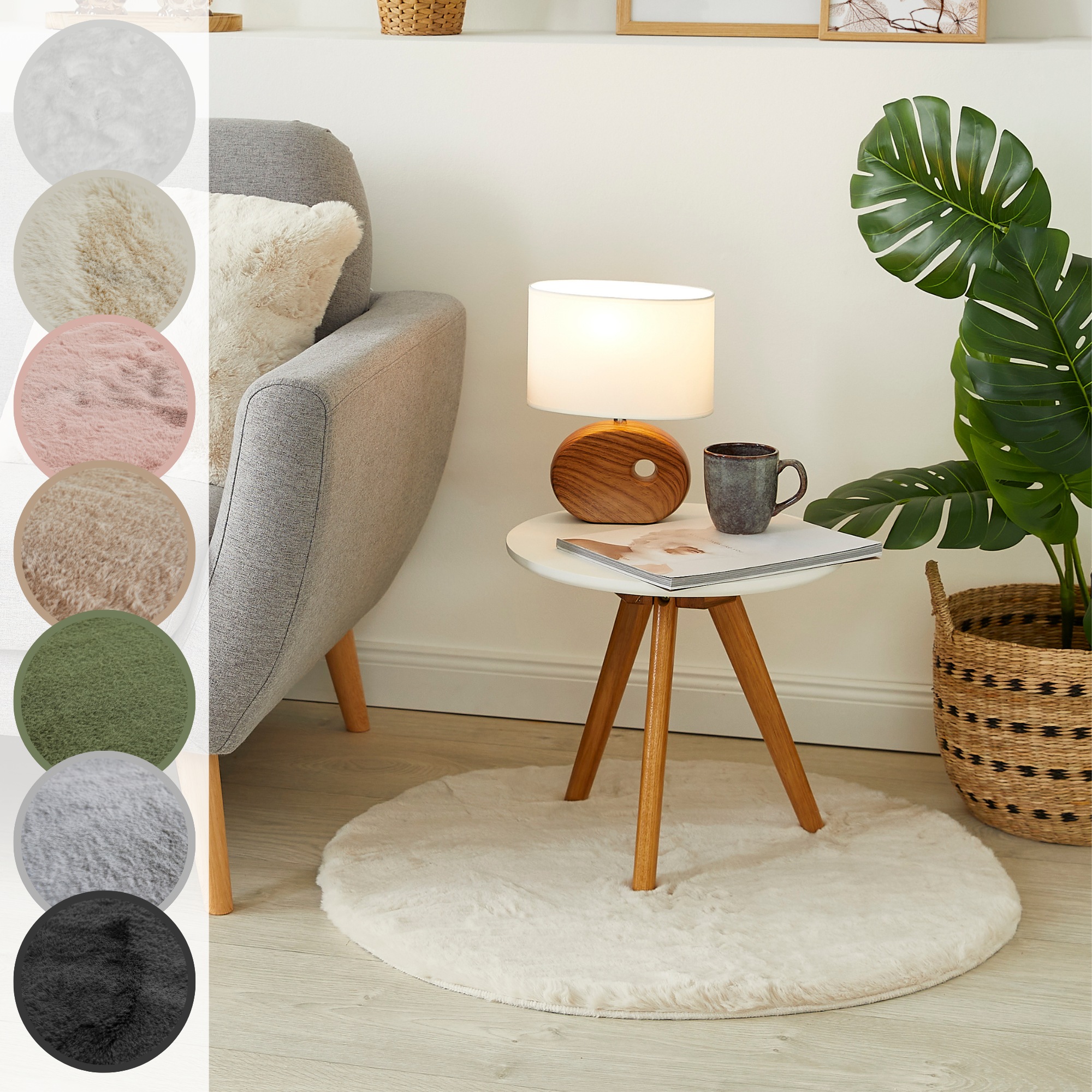 LUXOR living Fellteppich »Novara«, rund, 30 mm Höhe, Kunstfell, Kaninchenfe günstig online kaufen