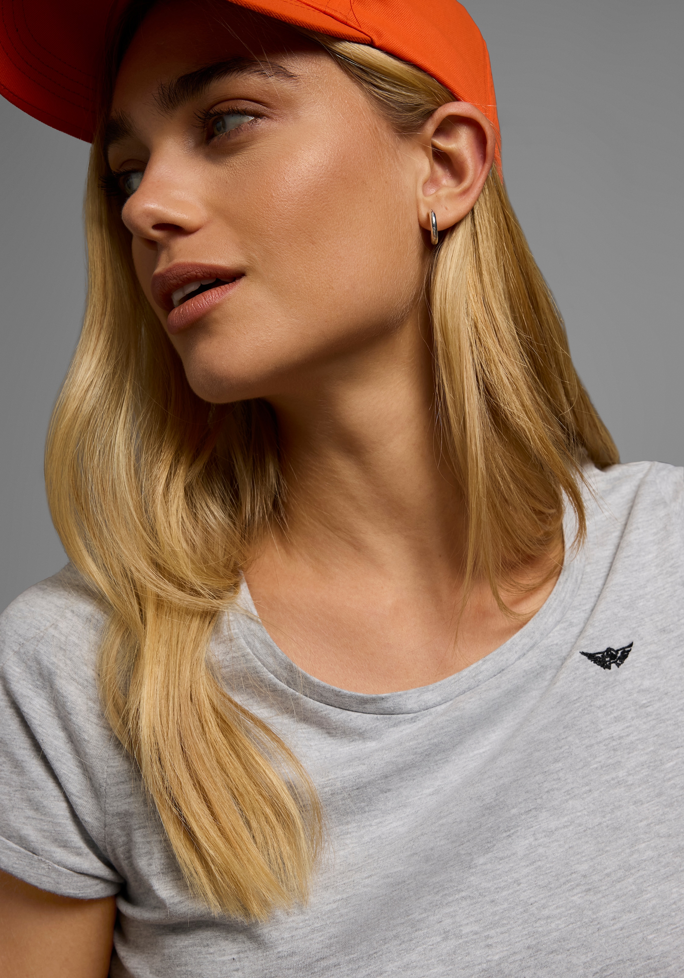 Arizona T-Shirt Kurzarm,  figurbetont,  Basic-Stil,  aus Baumwollmischung