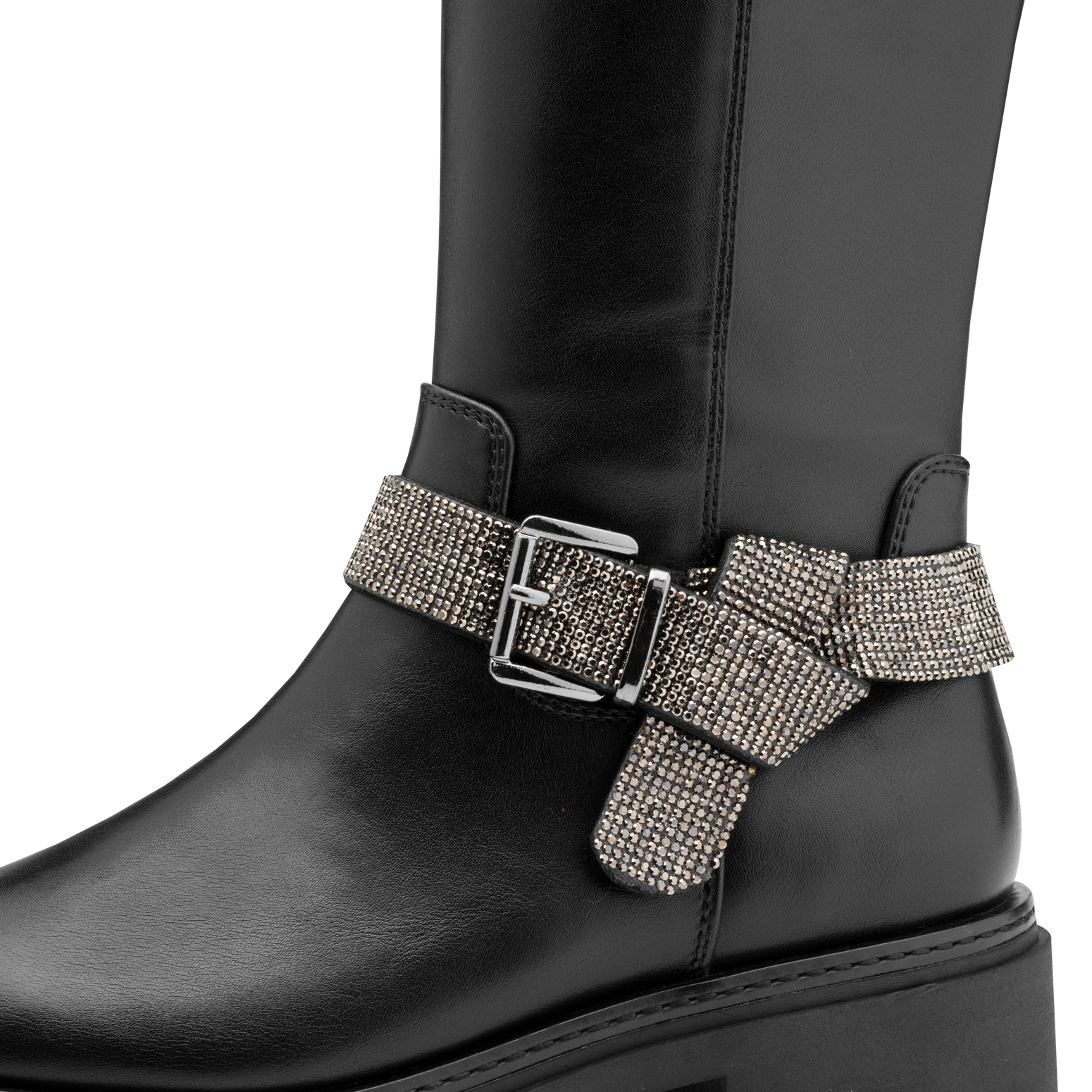 MARCO TOZZI by GMK Stiefel  , Blockabsatz, Langschaftstiefel mit schmuckbesetztem Zierriegel