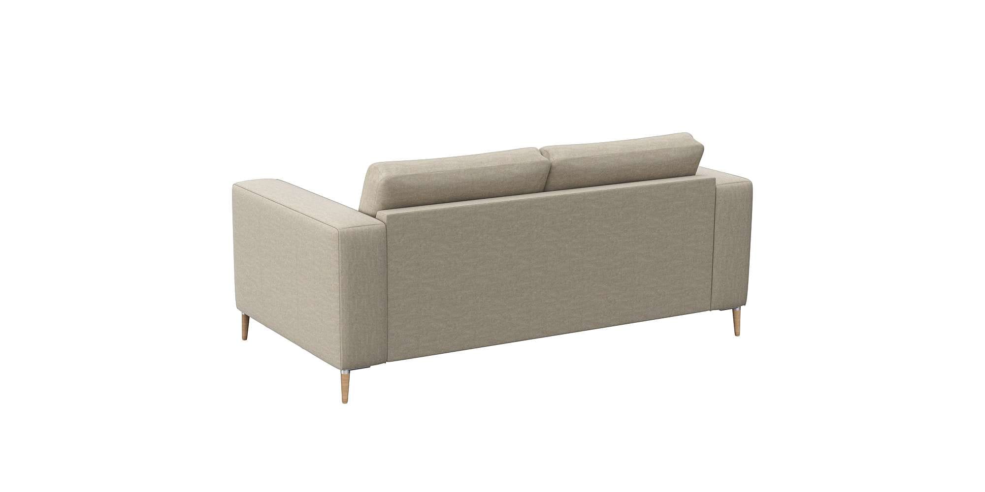 FLEXLUX 2-Sitzer »Fiore Designsofa, bequem und komfortabel durch hochwertigen Sitzaufbau«, breite Armlehnen, Kaltschaum, Füße Alu+ Eiche