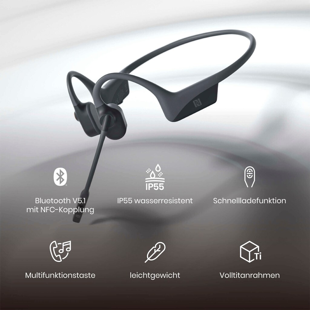 Shokz Wireless-Headset »OpenComm«, Bluetooth-NFC, Mikrofon abnehmbar-Noise-Cancelling