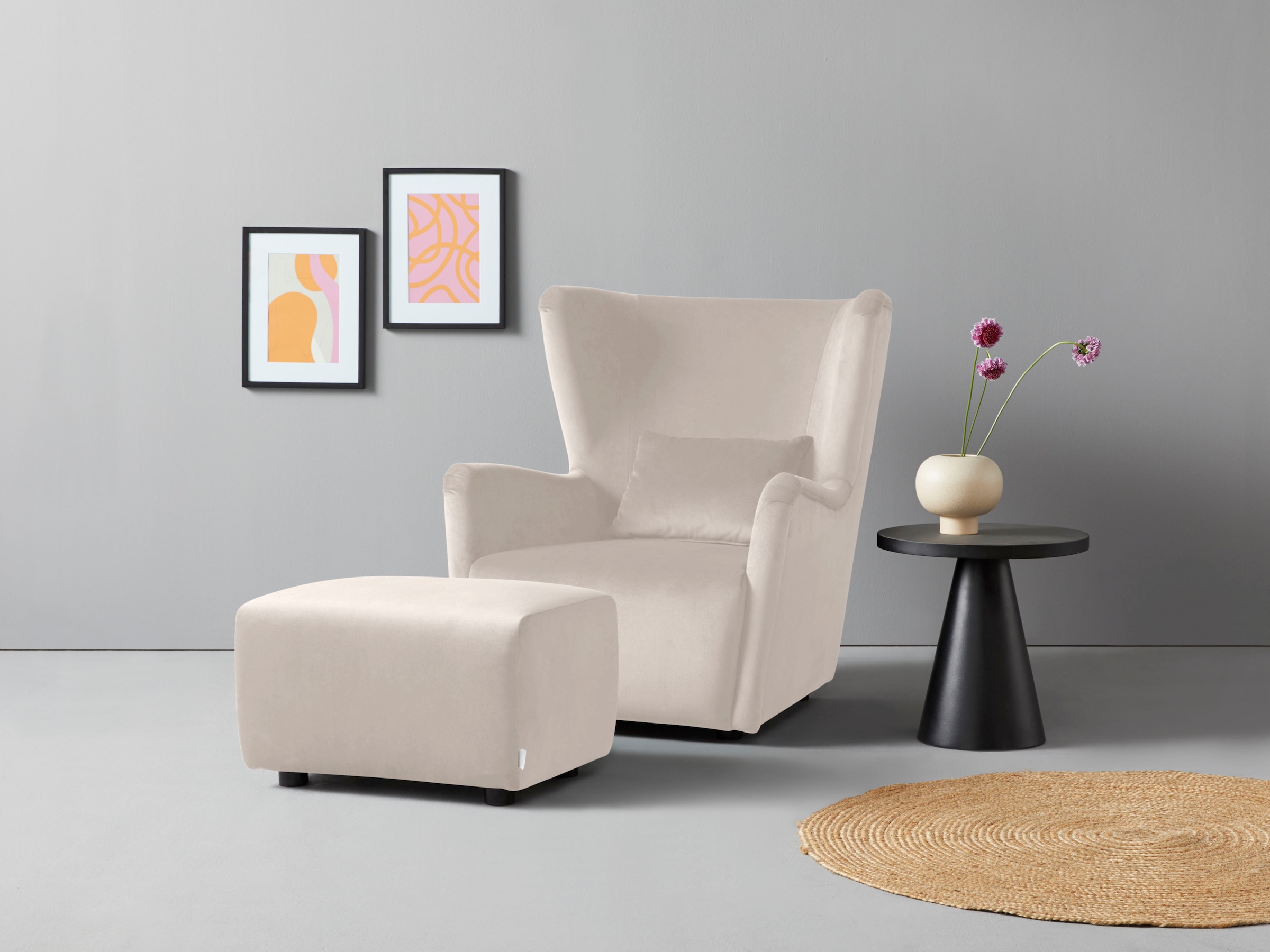 LeGer Home by Lena Gercke Ohrensessel »Levke Sessel«, wahlweise mit oder ohne Hocker