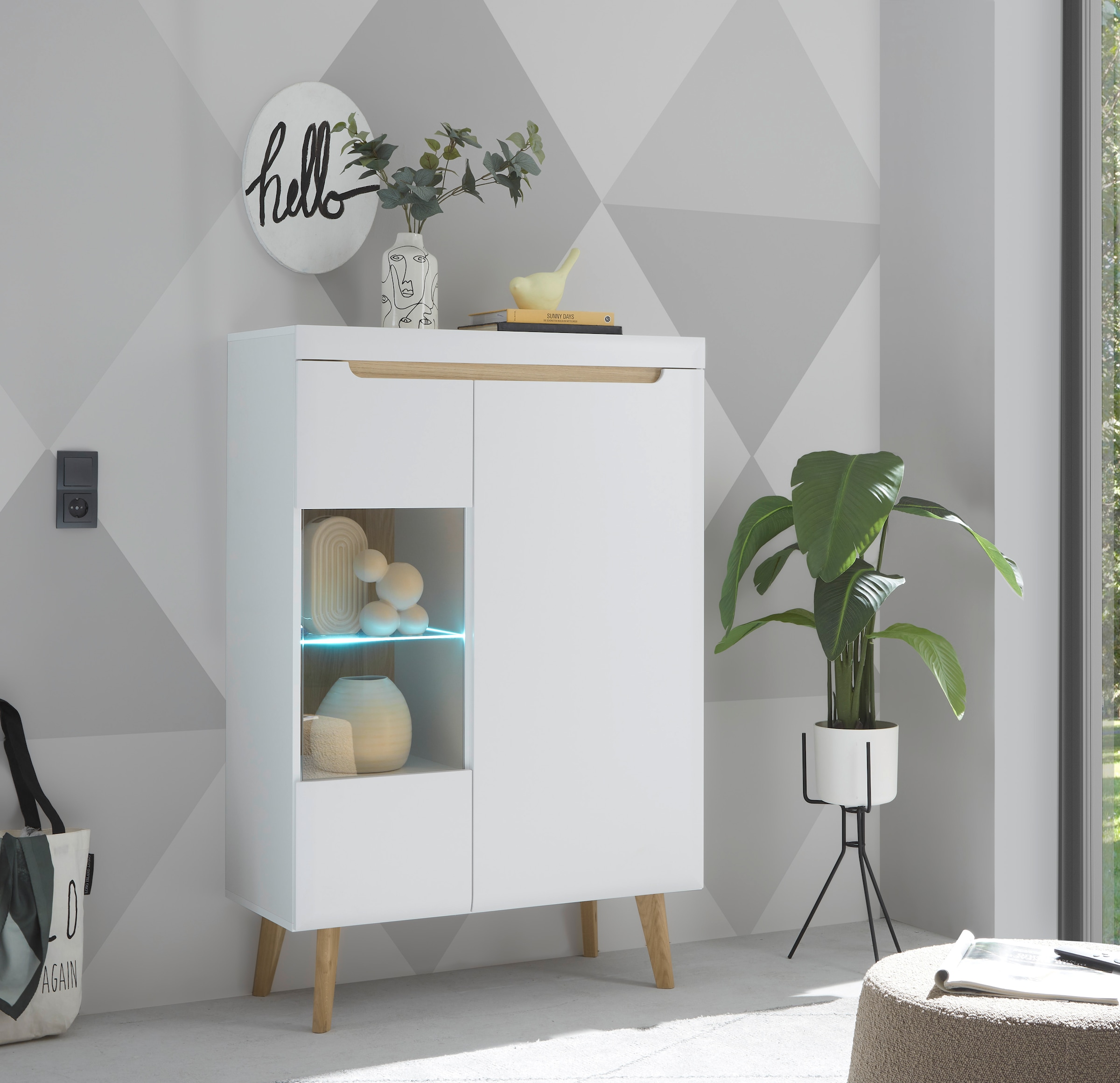 INOSIGN Vitrine »Torge, Hochschrank, Glasvitrine, Standvitrine, Vitrinensch günstig online kaufen