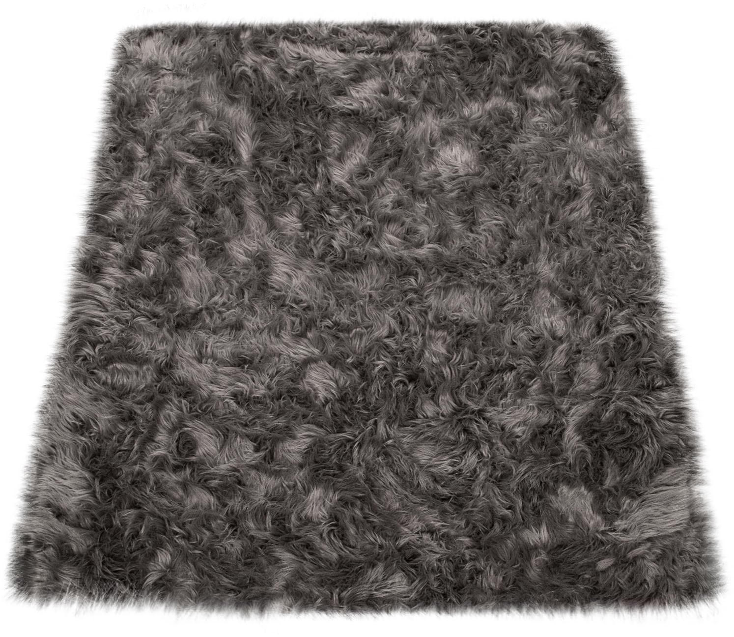 Paco Home Fellteppich »Playa 960«, rechteckig, 64 mm Höhe, Kunstfell, Flokati-Optik, Hochflor, weich und flauschig, Uni-Farben