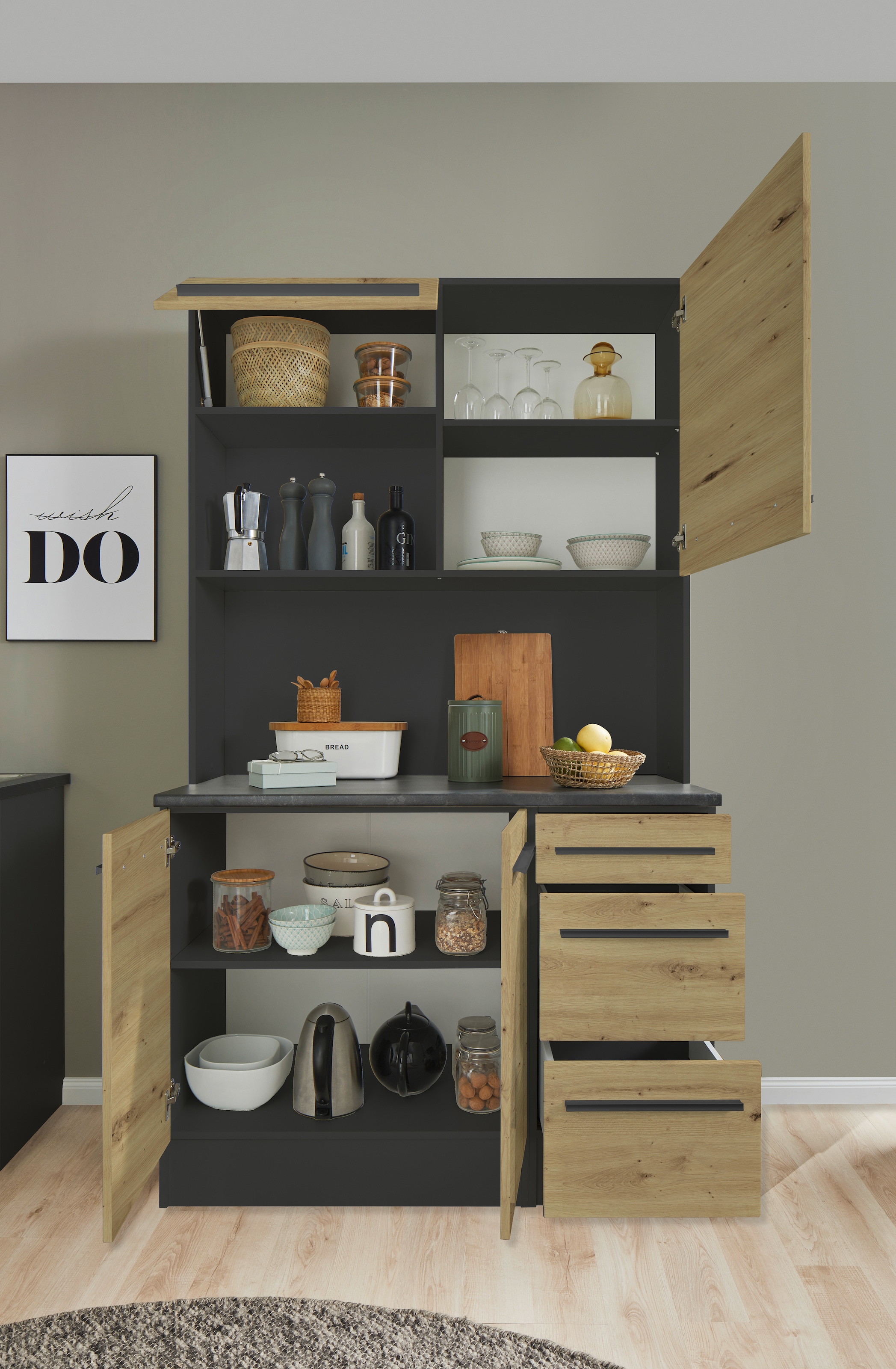 BASIC by Balculina Buffet »Jazz« 1 Stk. tlg. Breite 120cm, Türen, Schubkästen, offenes Fach