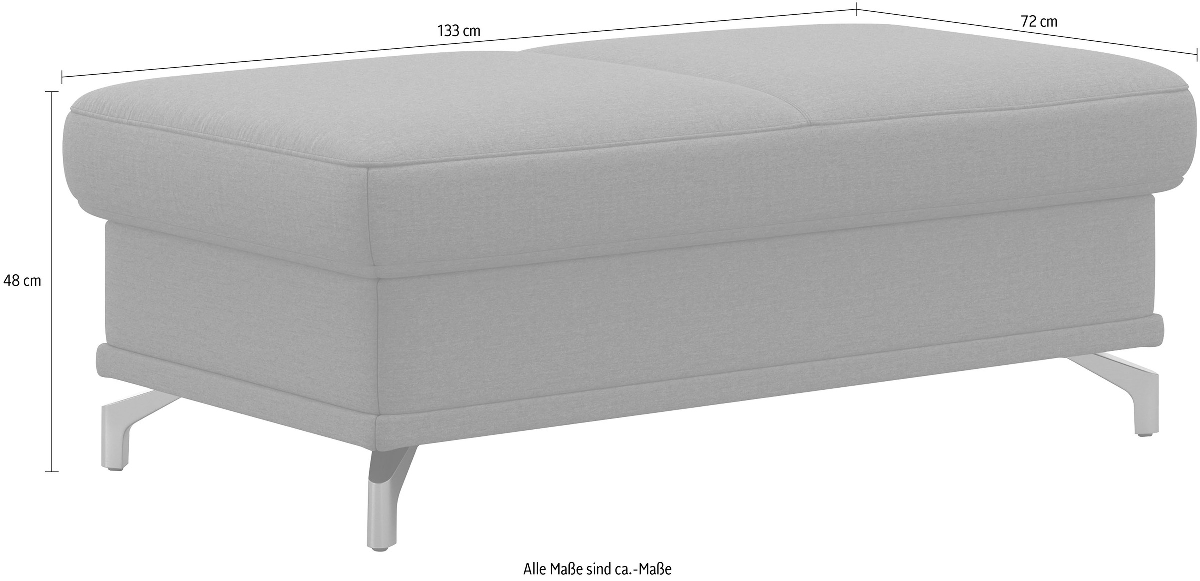 sit&more Hocker »Cabrio, B: 113 cm«, individuell zu kombinieren, Federkern