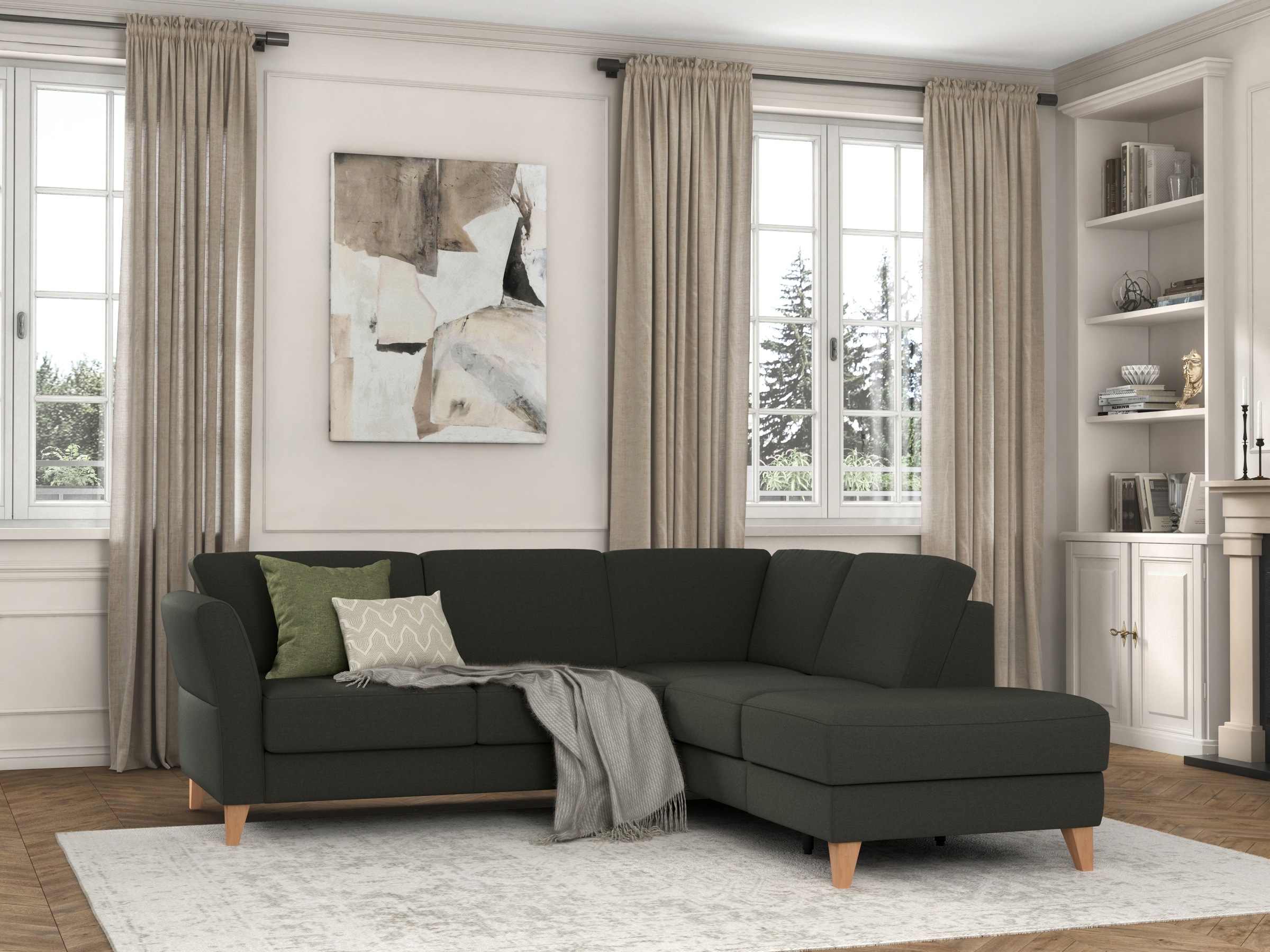 sit&more Ecksofa »Visby L-Form«, Wahlweise mit Bettfunktion und Stauraum, f günstig online kaufen