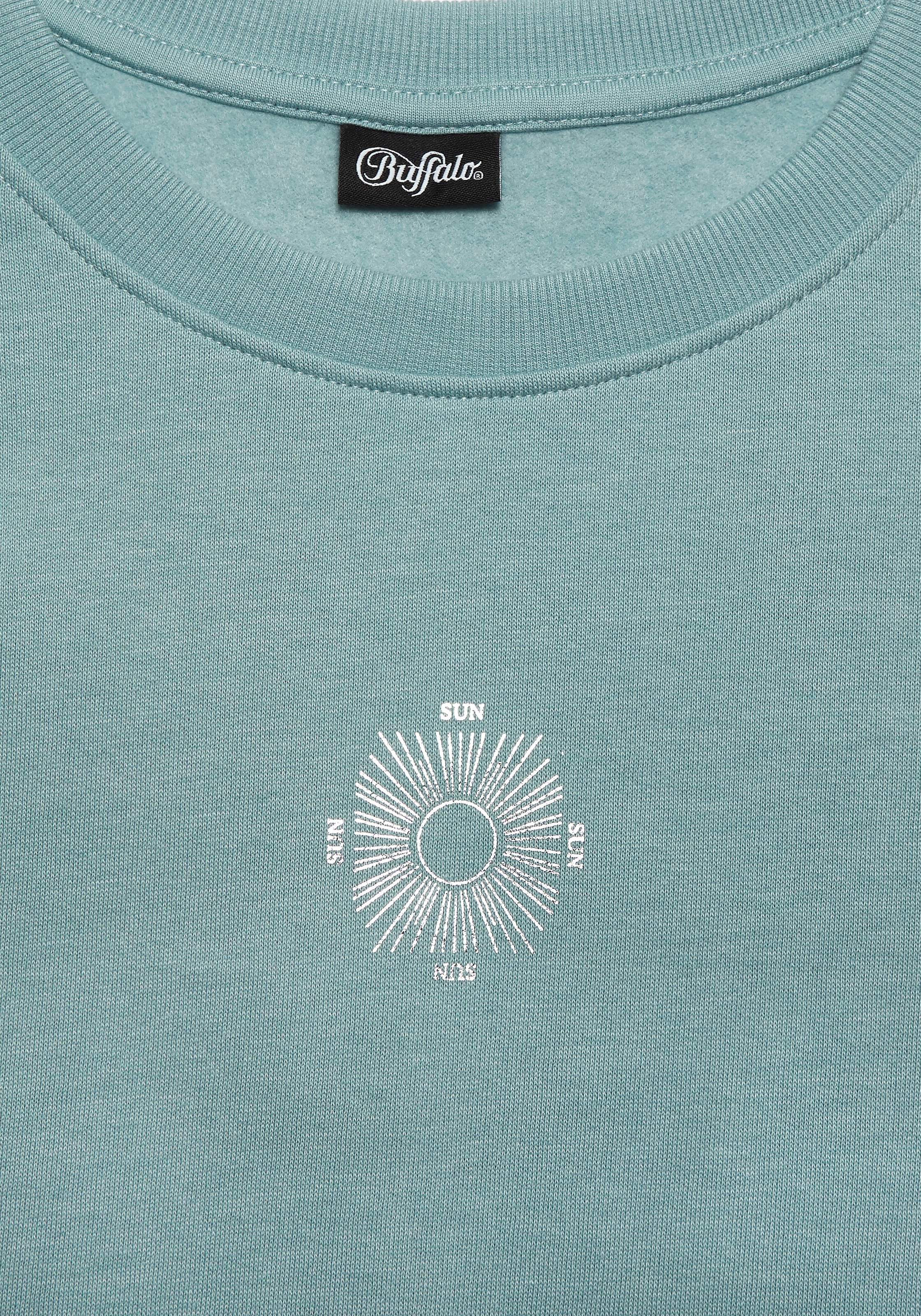 Buffalo Sweatshirt Loungeshirt mit großem Rückenprint- mit Glanz-Effekt, Loungewear