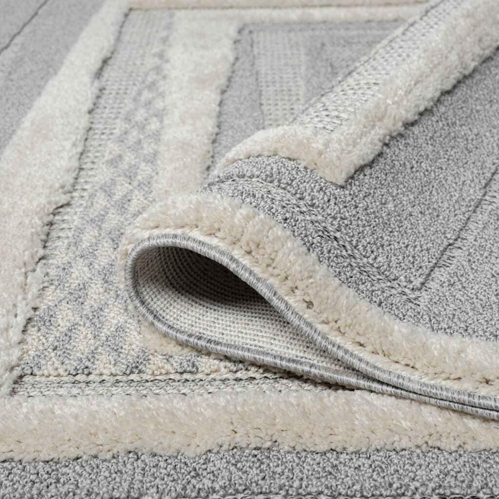 Carpet City Hochflor-Teppich »VALENCIA 940«, rechteckig, 20 mm Höhe, Läufer, Boho-Stil, Hochtief-Muster/ 3D-Effekt, mit Fransen