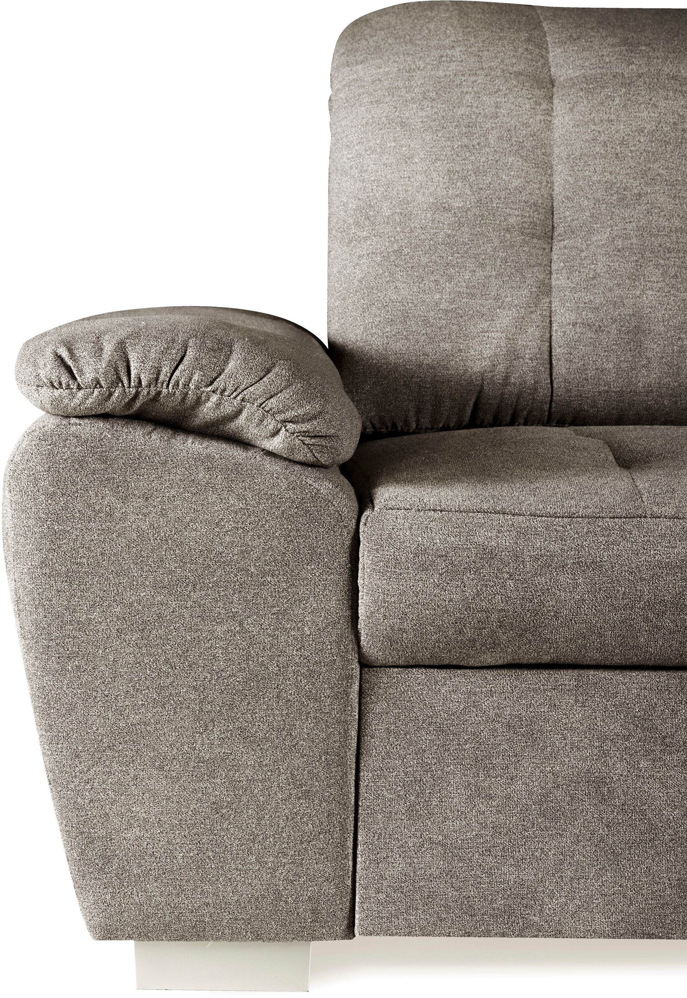 WERK2 Ecksofa »Brindisi, Multifunktion, bequem & komfortabel, Breite 263cm, L-Form«, mit verstellbaren Kopfteilen, Bettfunktion & Bettkasten