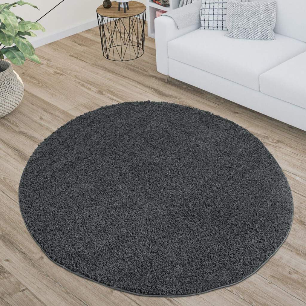 Carpet City Hochflor-Teppich »Plainy«, rund, 30 mm Höhe, Shaggy Polyester T günstig online kaufen