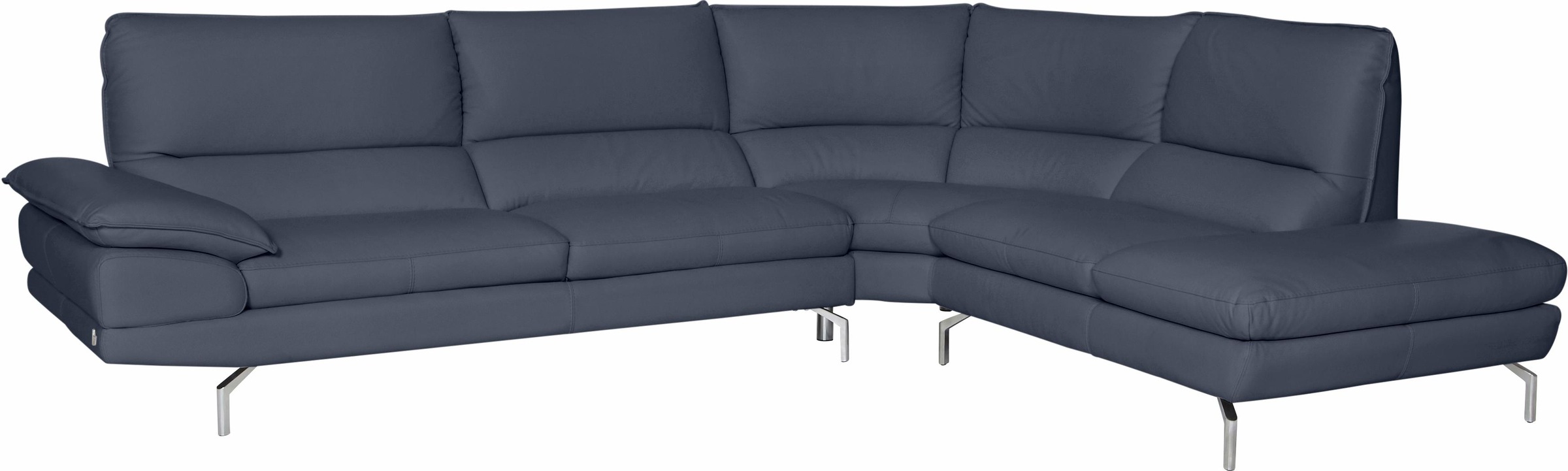 CALIA ITALIA Ecksofa »Dave, italienisches Designsofa L-Form, erstklassiger Sitzkomfort«, Ottomane wahlweise links oder rechts, in zwei tollen Lederqualitäten