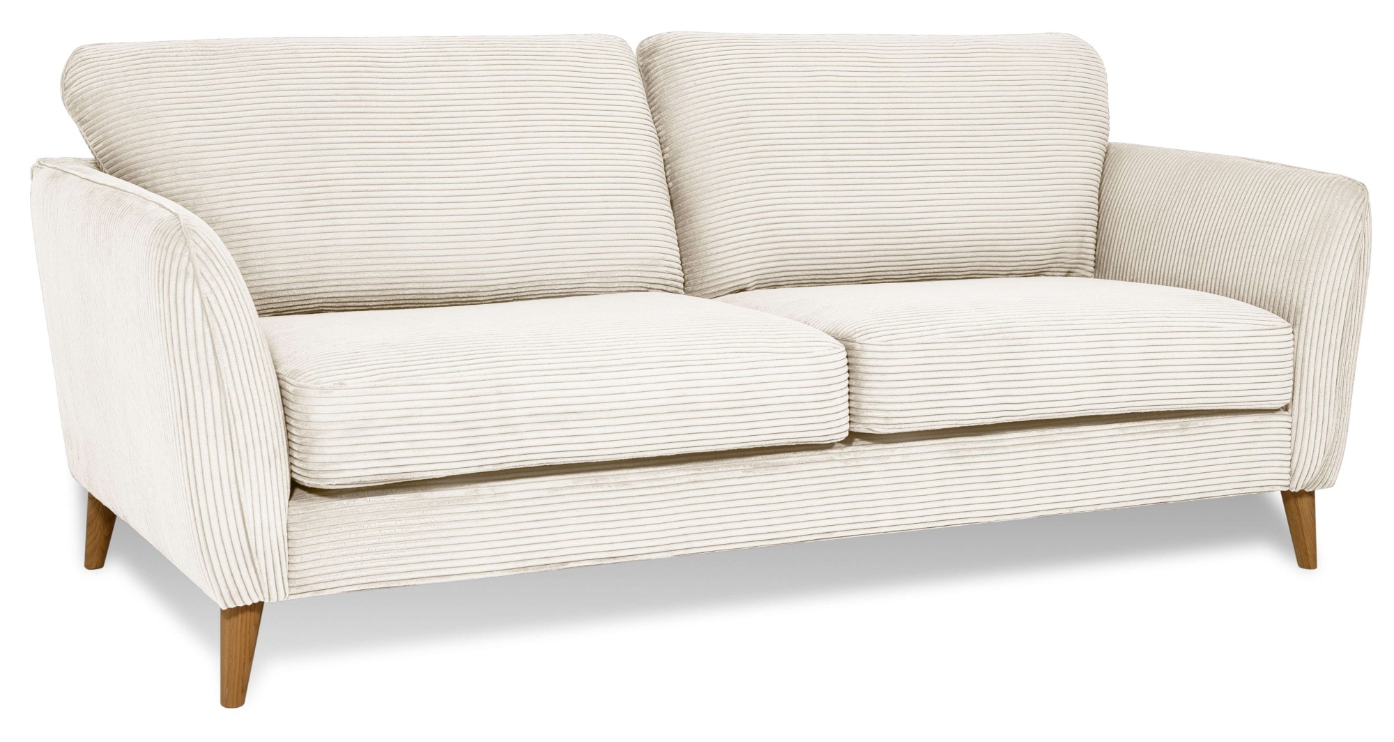 Home affaire 2-Sitzer »MARSEILLE Kompaktsofa 170 cm, Cord, Flachgewebe, Struktur, Webstoff«, Massivholzbeine Eiche, Landhausstil, Wellenunterfederung