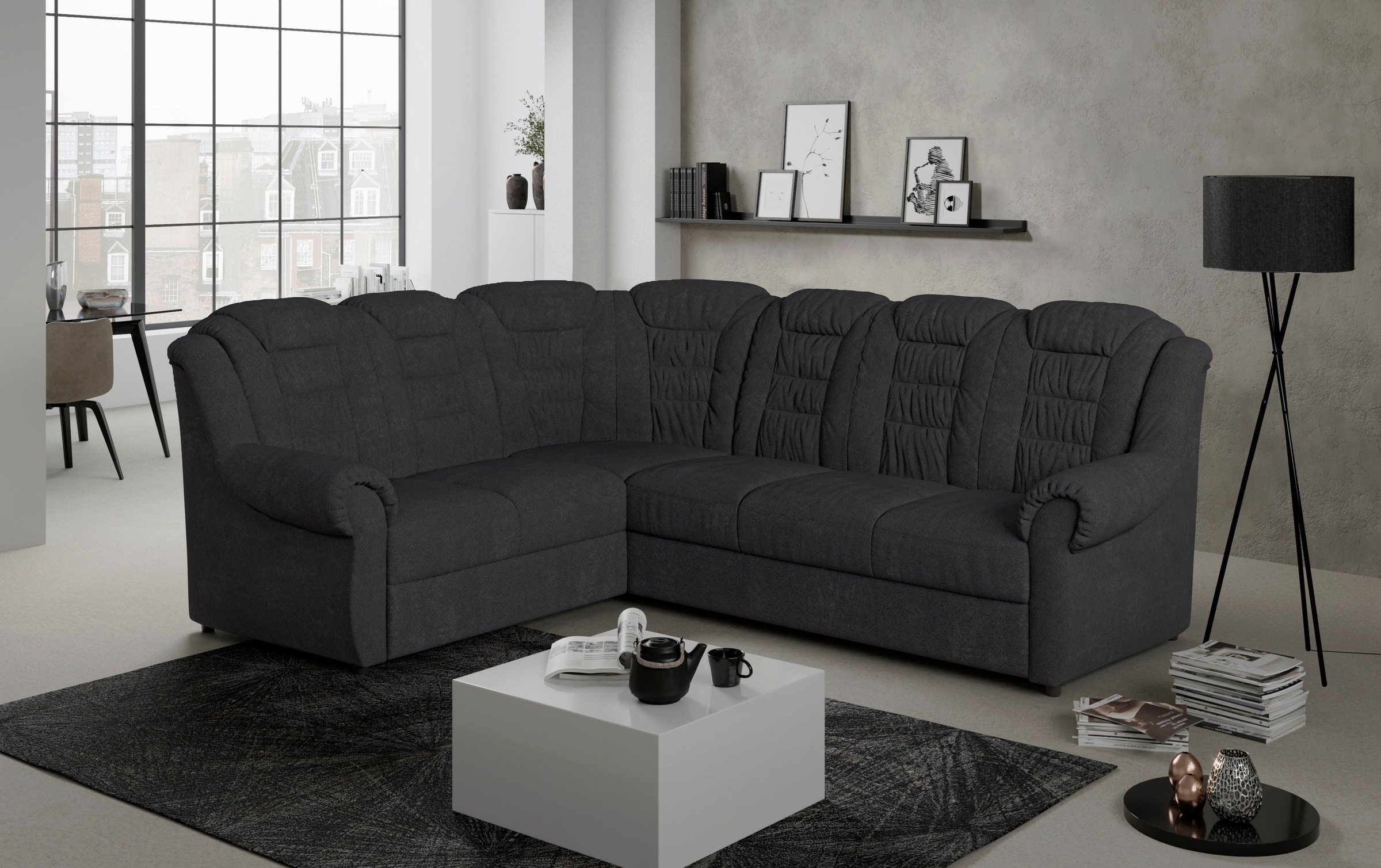 Home affaire Ecksofa »Boston L-Form«, mit hoher Rückenlehne, wahlweise mit günstig online kaufen