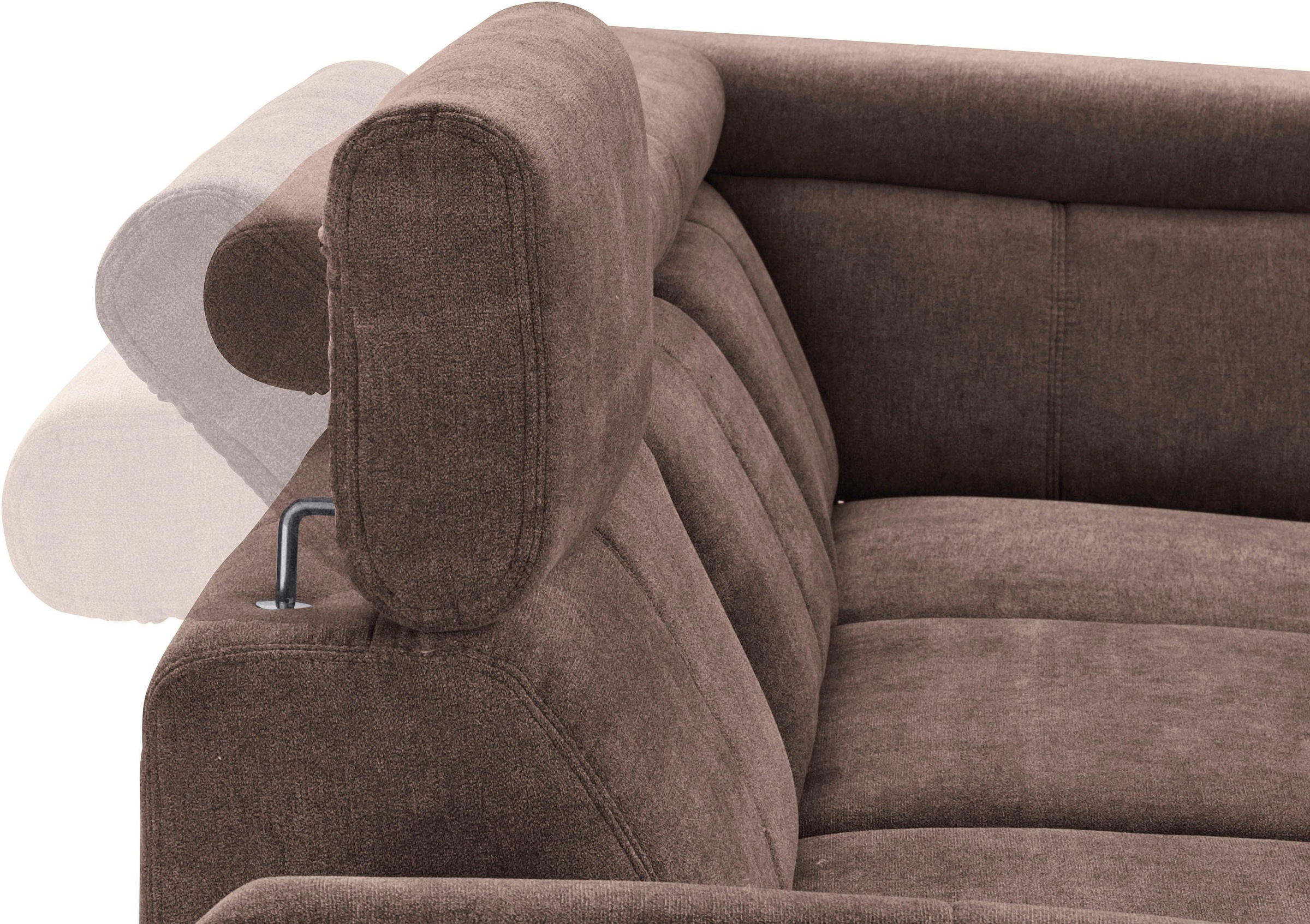 exxpo - sofa fashion Ecksofa »Salerno, klassisch modernes Funktionssofa, hoher Sitzkomfort, L-Form«, inkl. Kopf- und Armteilverstellung, wahlweise mit Bettfunktion