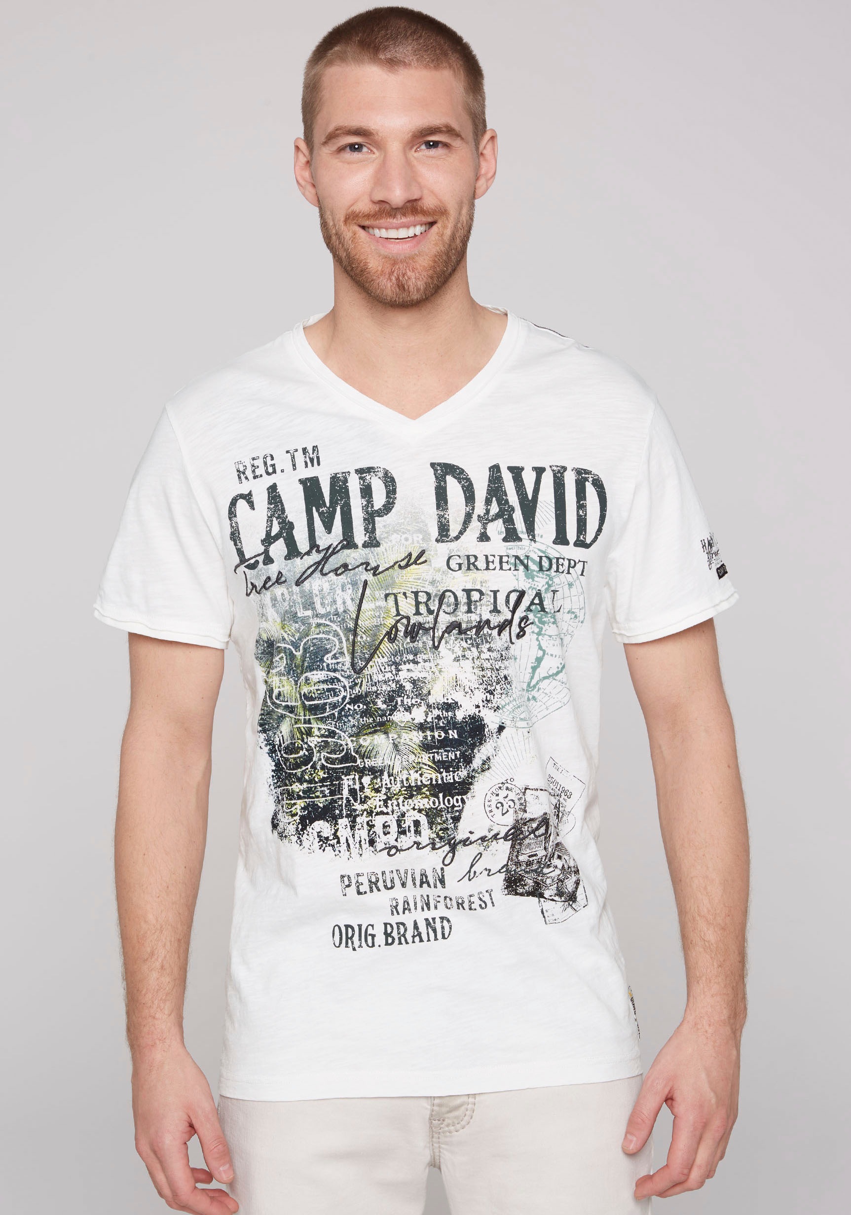 CAMP DAVID T-Shirt, in Flammgarnstruktur kaufen