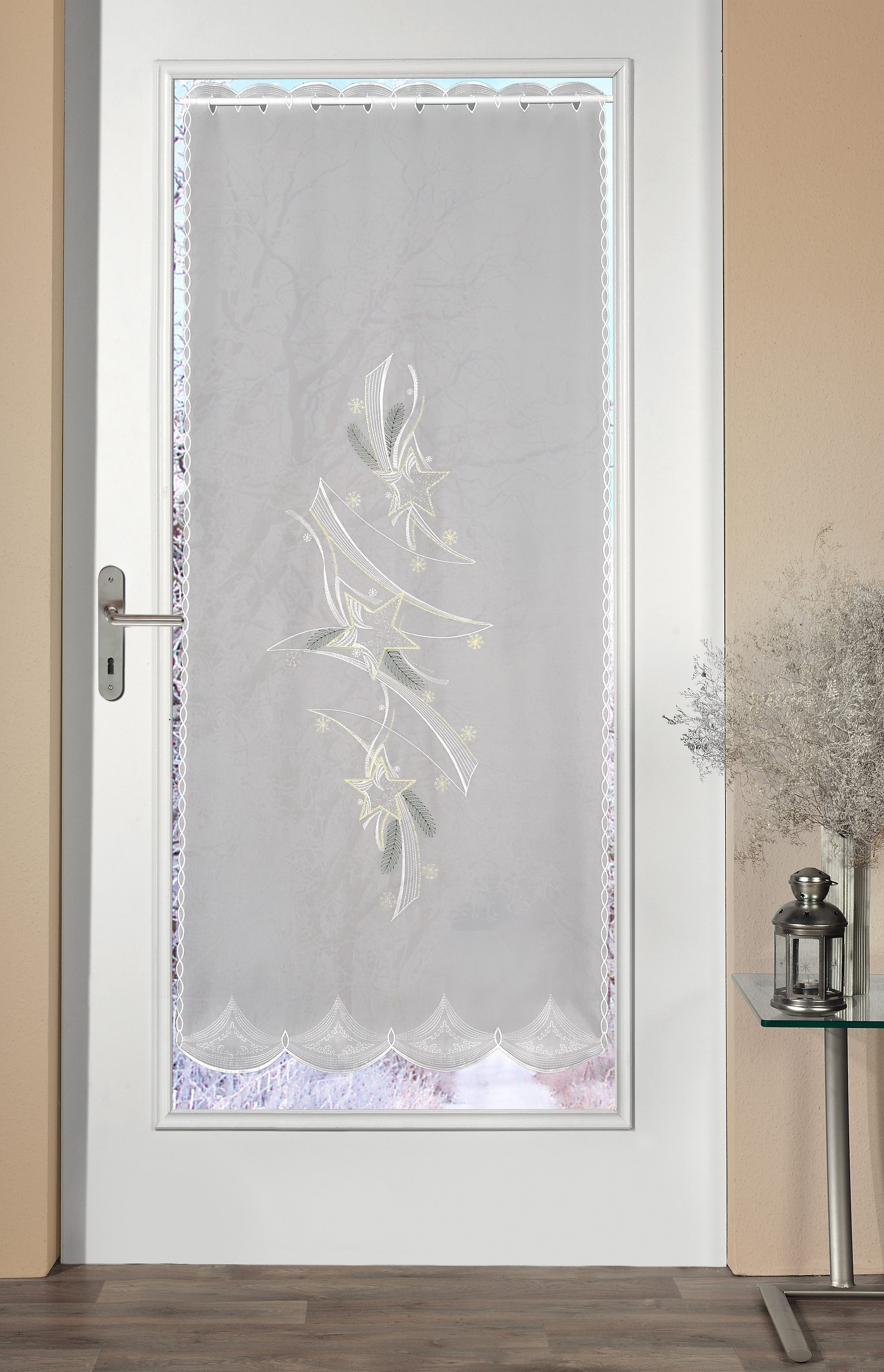 Stickereien Plauen Türvorhang »Türstores Sterne« Durchzuglöcher 1 Stk. tlg. günstig online kaufen