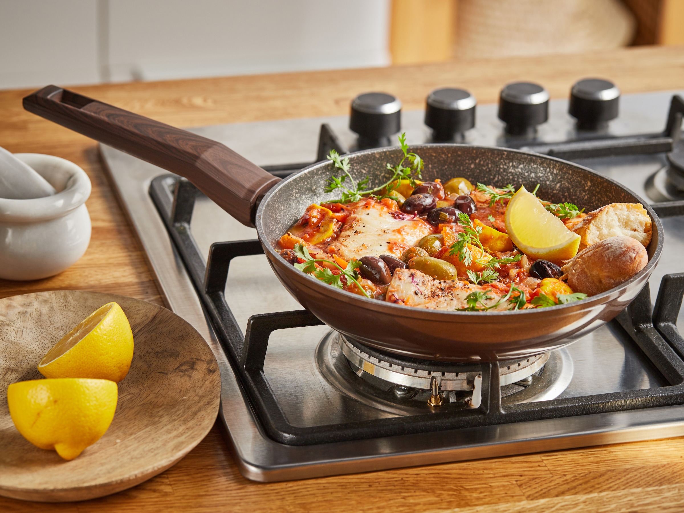 RESTO Kitchenware Pfannen-Set »Carina, antihaftbeschichtet und spülmaschinenfest«, Aluminium, (Set, 2 tlg., 1x Bratpfanne Ø 24, 1x Bratpfanne Ø 28), für alle Herdarten geeignet, auch Induktion