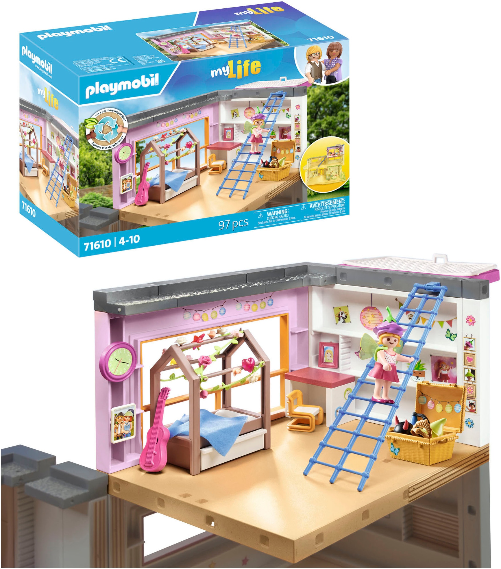 Playmobil® Konstruktions-Spielset »Kinderzimmer (71610), myLife«, (97 St.), Made in Europe