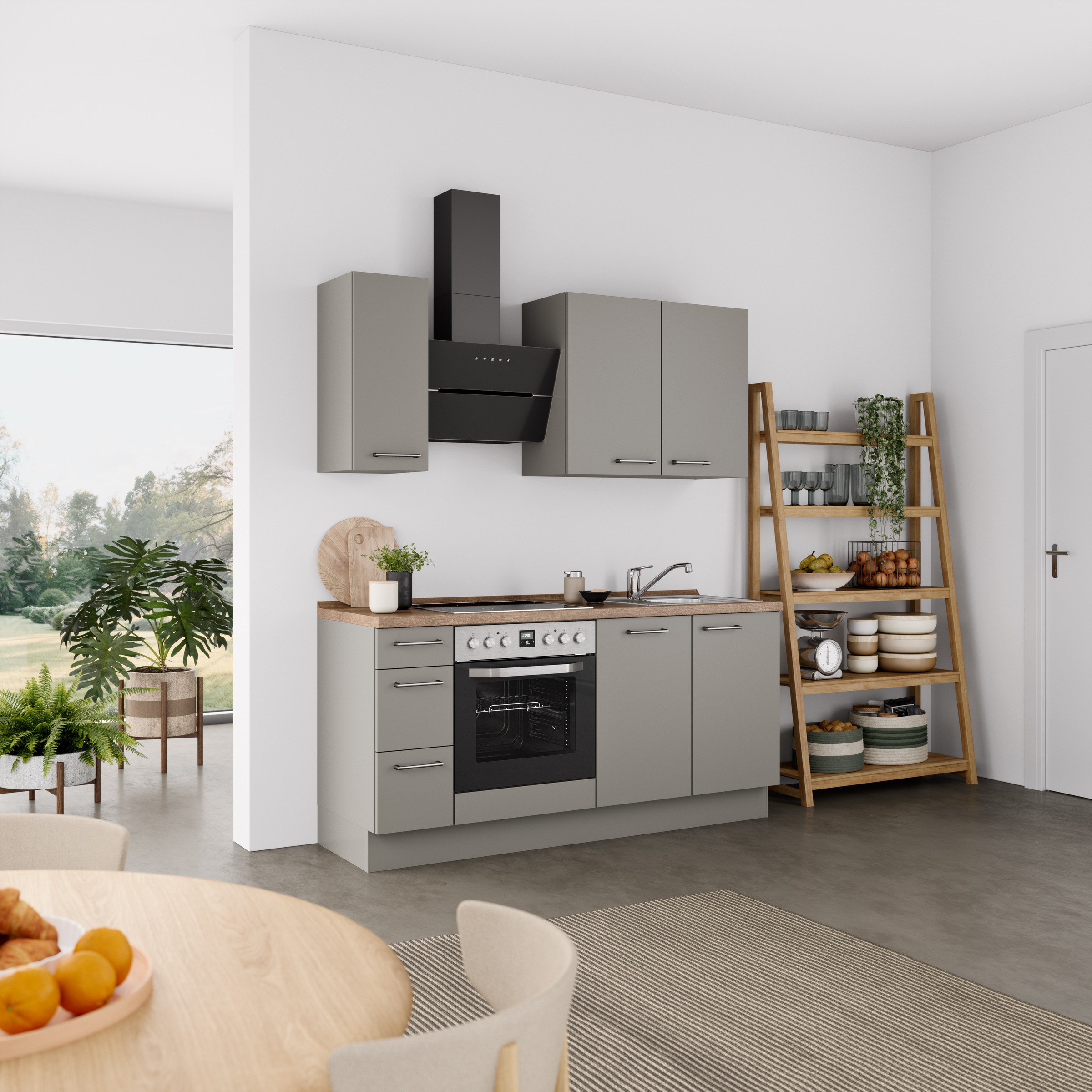 nobilia® Küchenzeile »"Laser II"«, vormontiert, Ausrichtung wählbar, Breite 180 cm, wahlw. mit E-Geräten