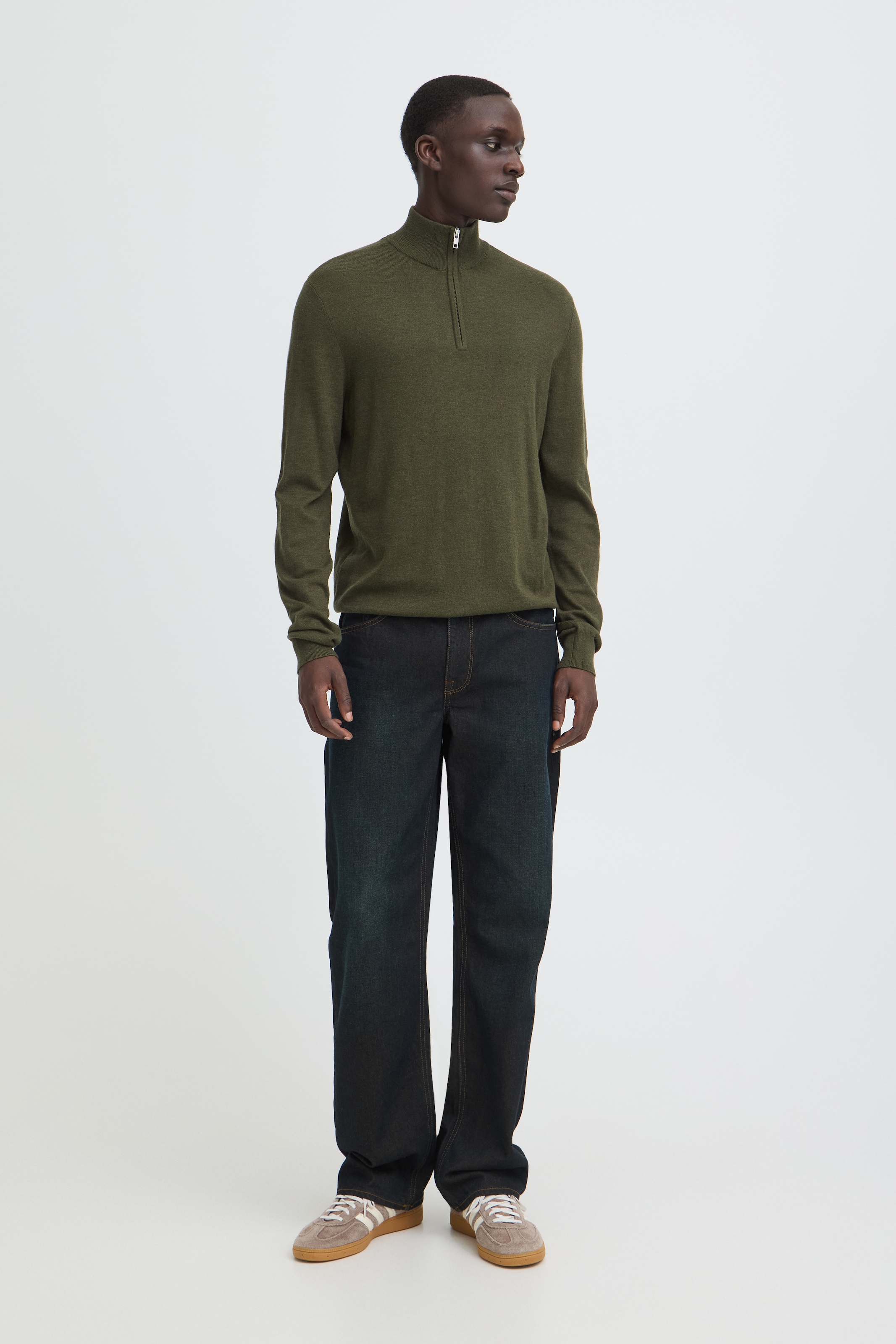 Blend Stehkragenpullover »BHBAGGE HALF ZIPP KNIT« Baumwollmischung, regular fit