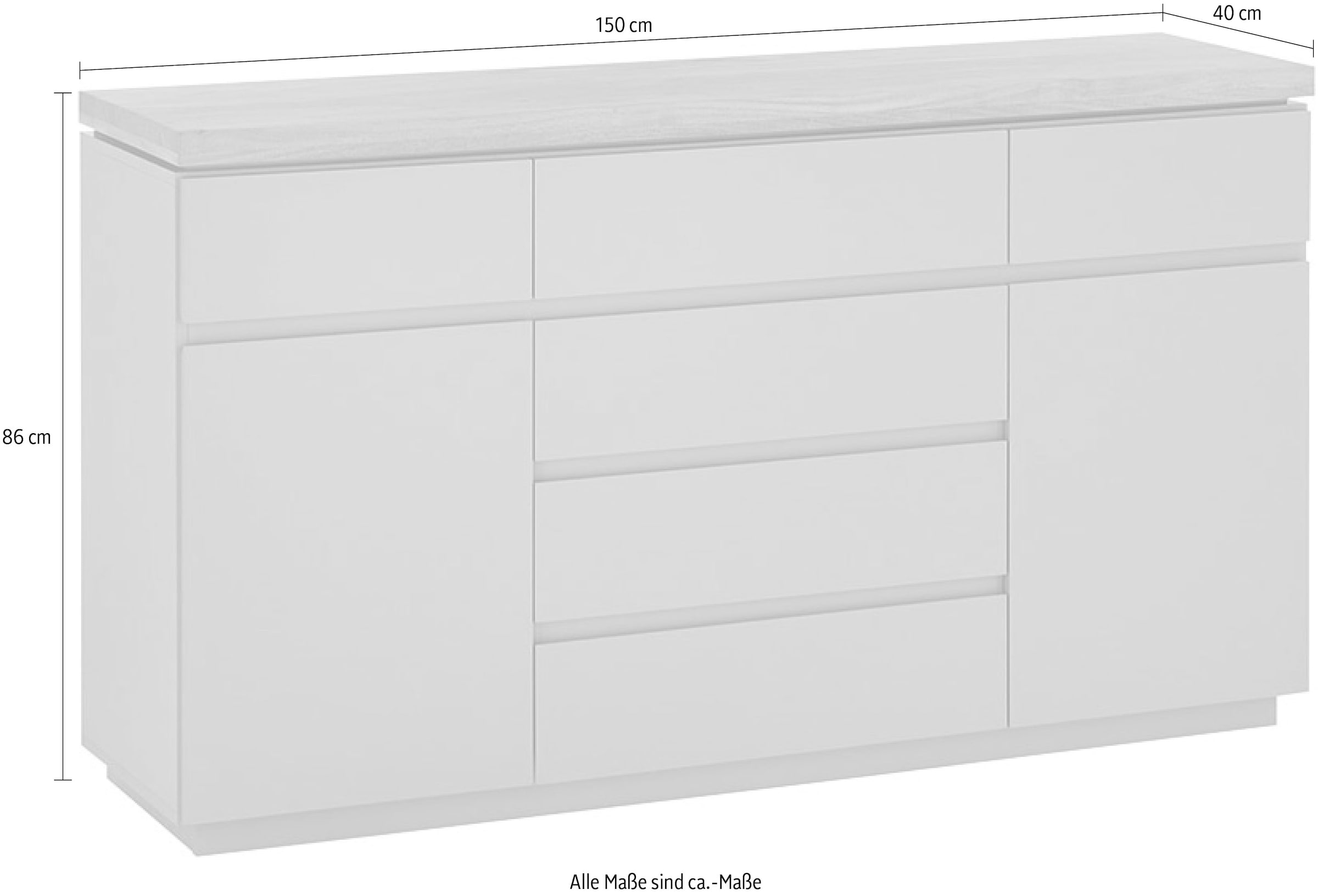 MCA furniture Sideboard »PALAMOS Sideboard«, Türen mit Dämpfung