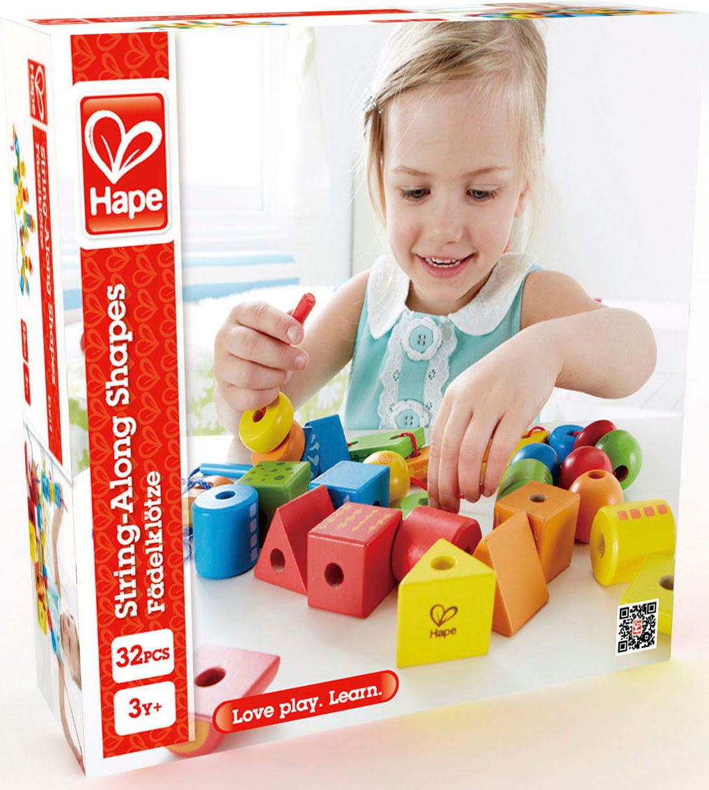 Hape Spielbausteine »Fädelklötze«, (Set, 32 St.), aus Holz