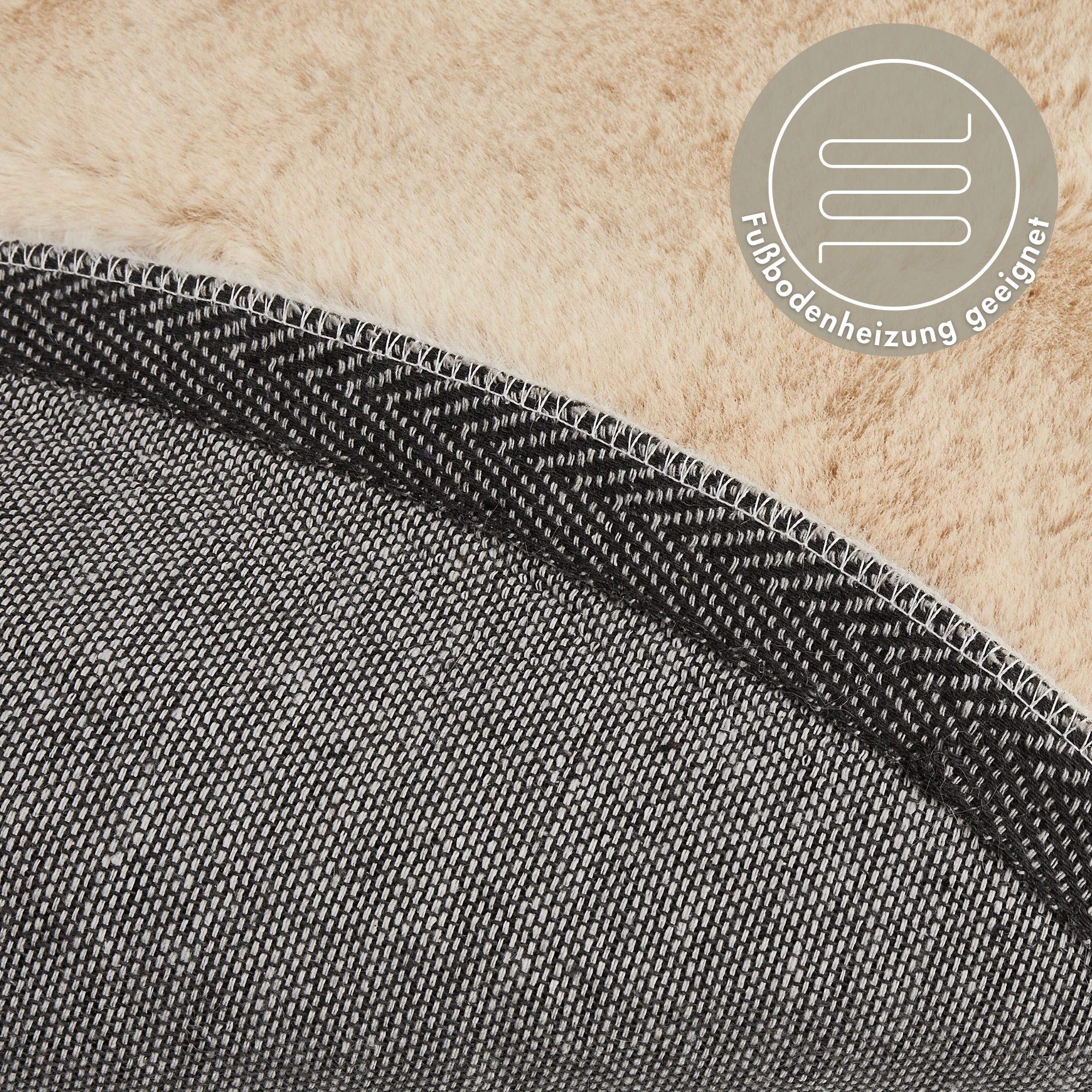 LUXOR living Fellteppich »Novara«, rund, 30 mm Höhe, Kunstfell, Kaninchenfell-Haptik, besonders weicher Hochflor