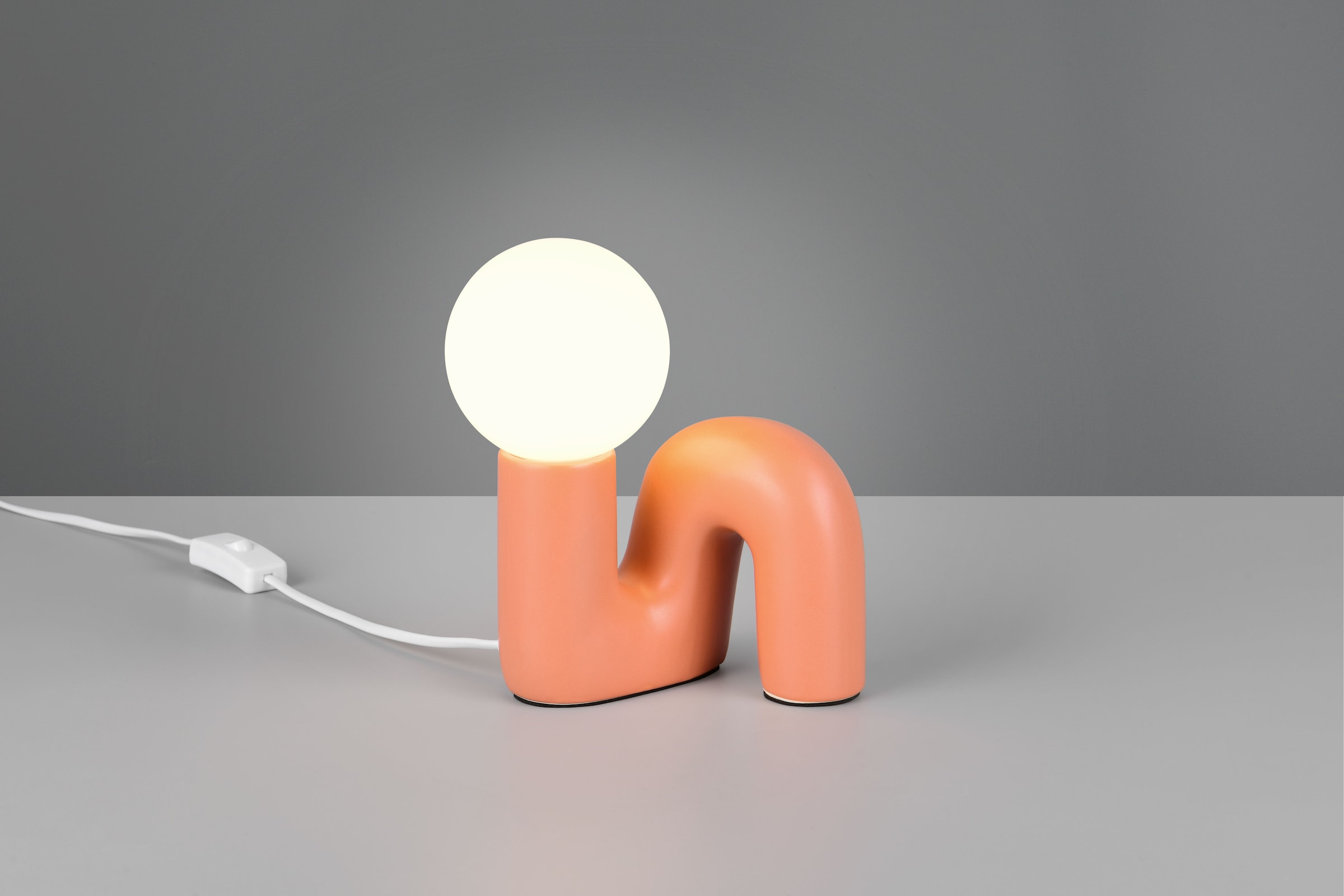 REALITY Leuchten Tischleuchte »QUINN, Keramik Tischlampe m. Glasschirm, Set inkl 2xG9 Leuchtmittel 3W« G9 2 Stk. Warmweiß Design Nachttischlampe, Schreibtischlampe Höhe 22cm, Glas Lampenschirm