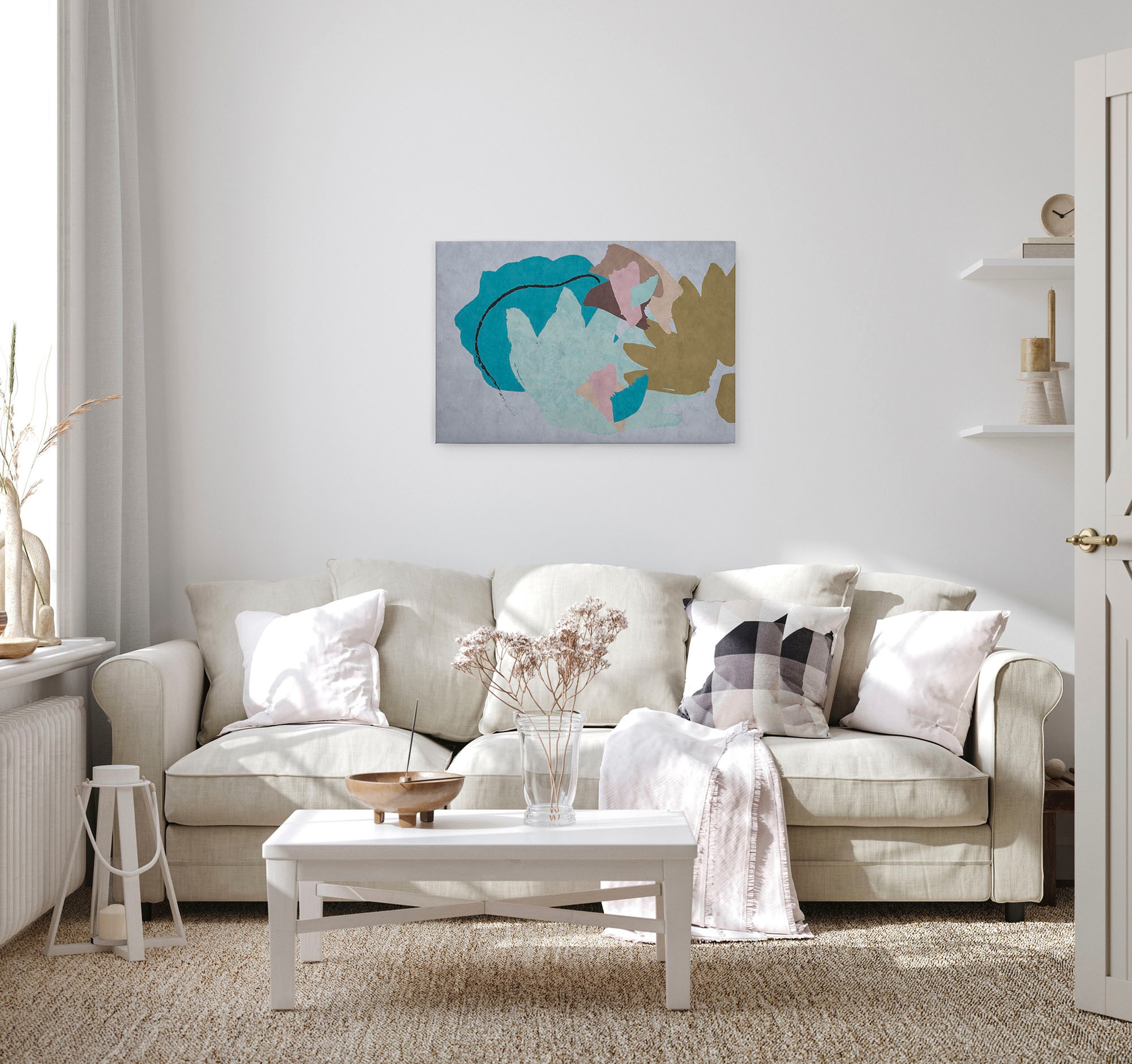 A.S. Création Leinwandbild »floral collage« Abstrakt | Kunst 1 Stk. tlg. Keilrahmen Bild Floral Abstrakt Leinwand-Bild Wohnzimmer modern Kinder