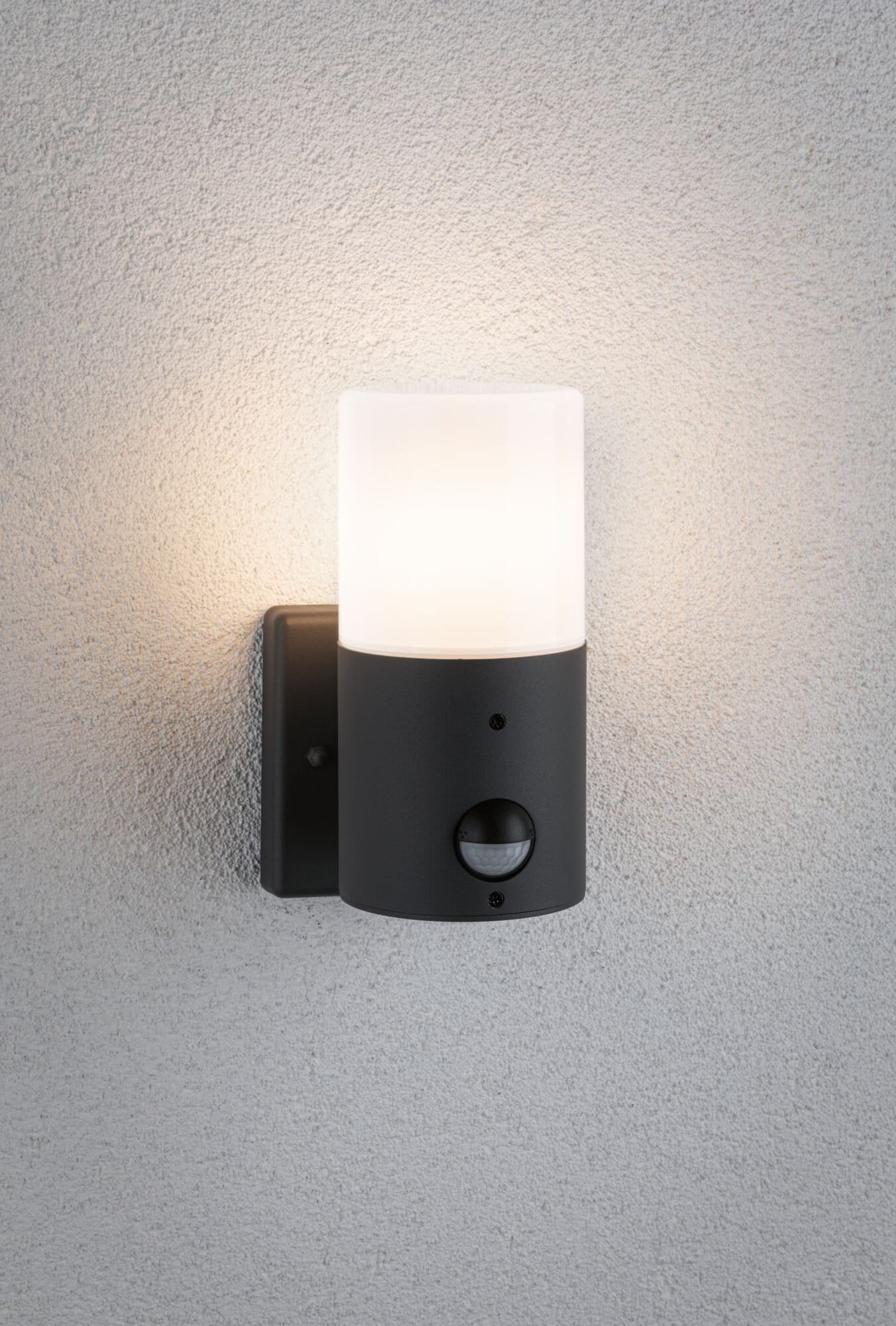 Paulmann Außen-Wandleuchte »Tubs IP44 rund 105x130mm max. 15W 230V Grau matt Metall, Kunststoff«, 1 flammig, Leuchtmittel E27 | ohne Leuchtmittel, Bewegungsmelder