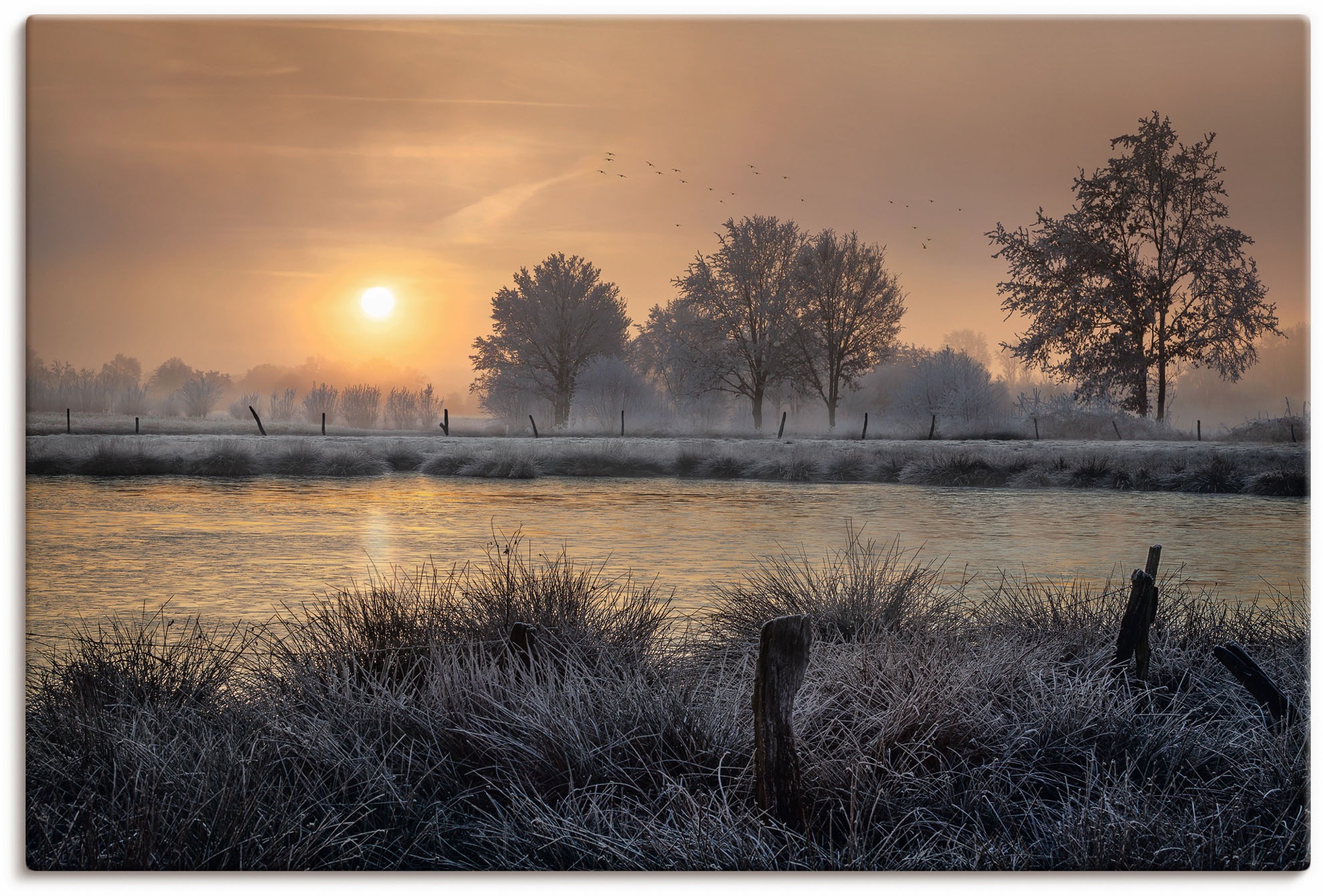 Artland Wandbild »Ein Wintertag beginnt«, Bilder vom Sonnenuntergang & -auf günstig online kaufen