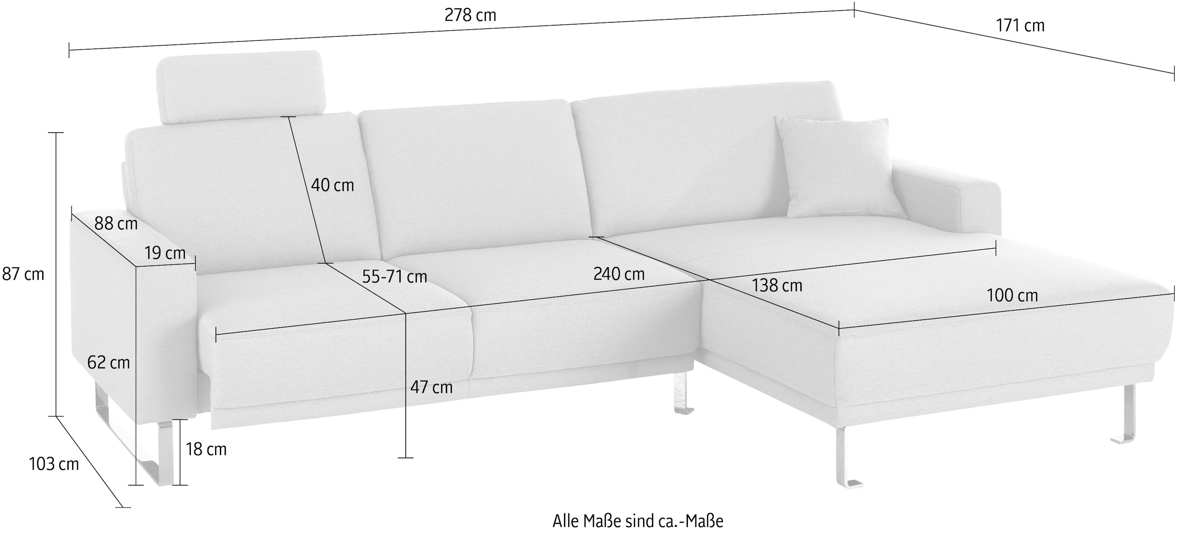 Places of Style Ecksofa »Apiro L-Form«