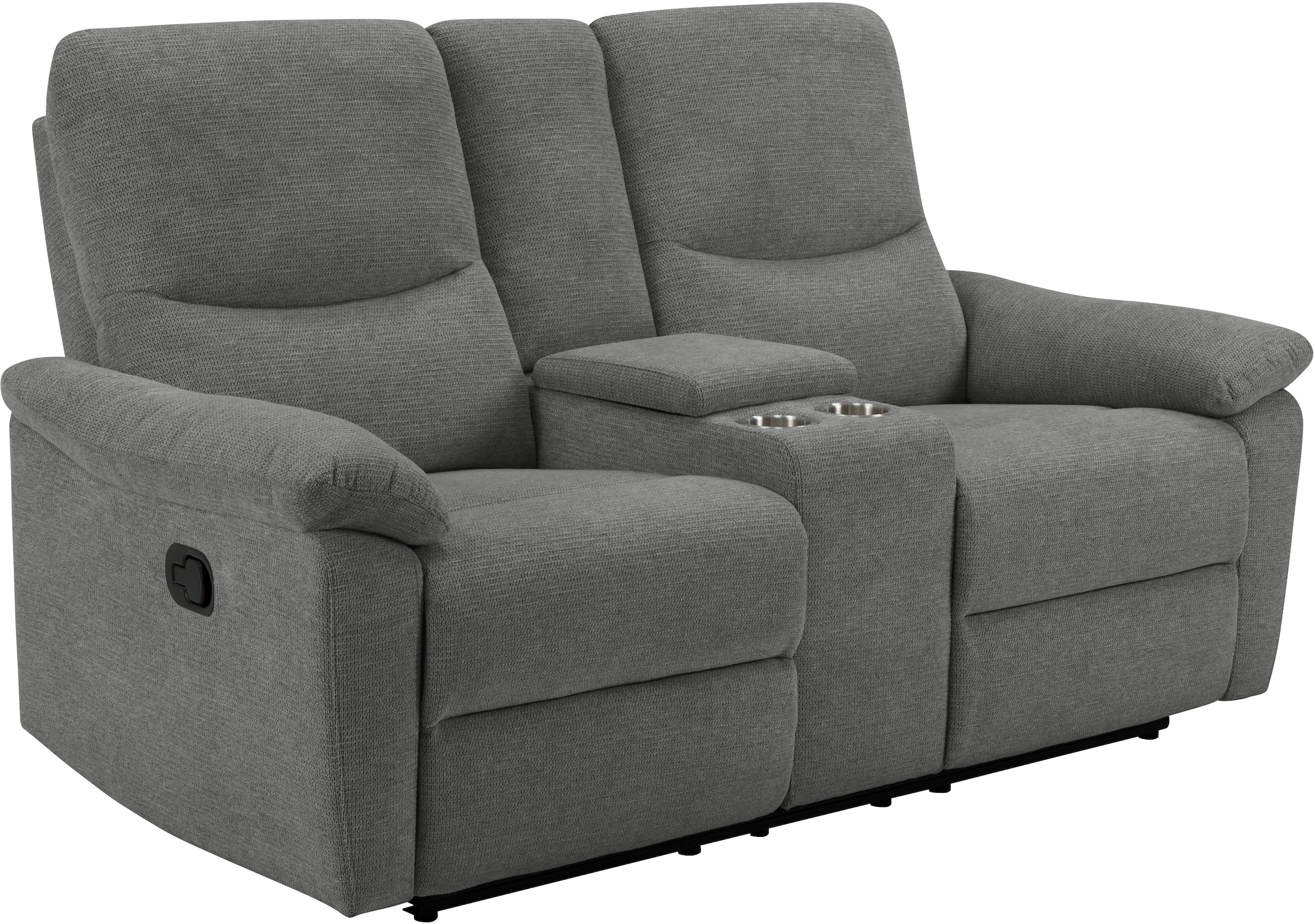 Home affaire 2-Sitzer »ODILON, 2er-Kinosofa, TV-Sessel, Mulitmedia-Sofa, Struktur, USB A/C,«, Relaxfunktion manuell u. elektrisch, Getränkehalter, Staufach