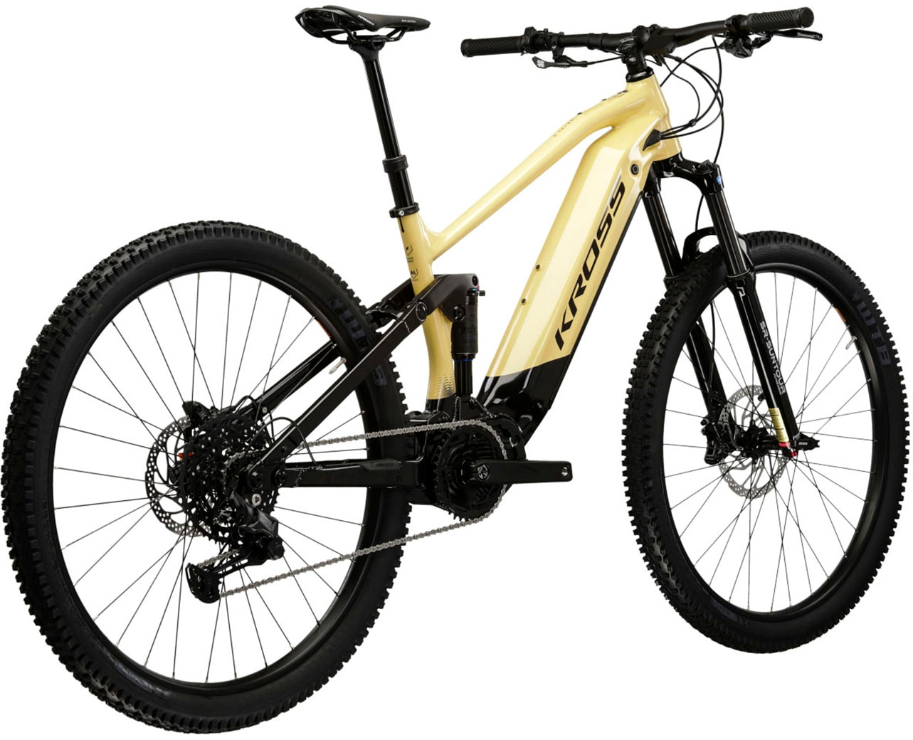 Kross E-Bike »KROSS E-MTB Grist Boost 1.0 29" beige«, 10 Gang, Shimano, CUES U6000, Mittelmotor 250 W, Pedelec, Elektrofahrrad für Damen und Herren