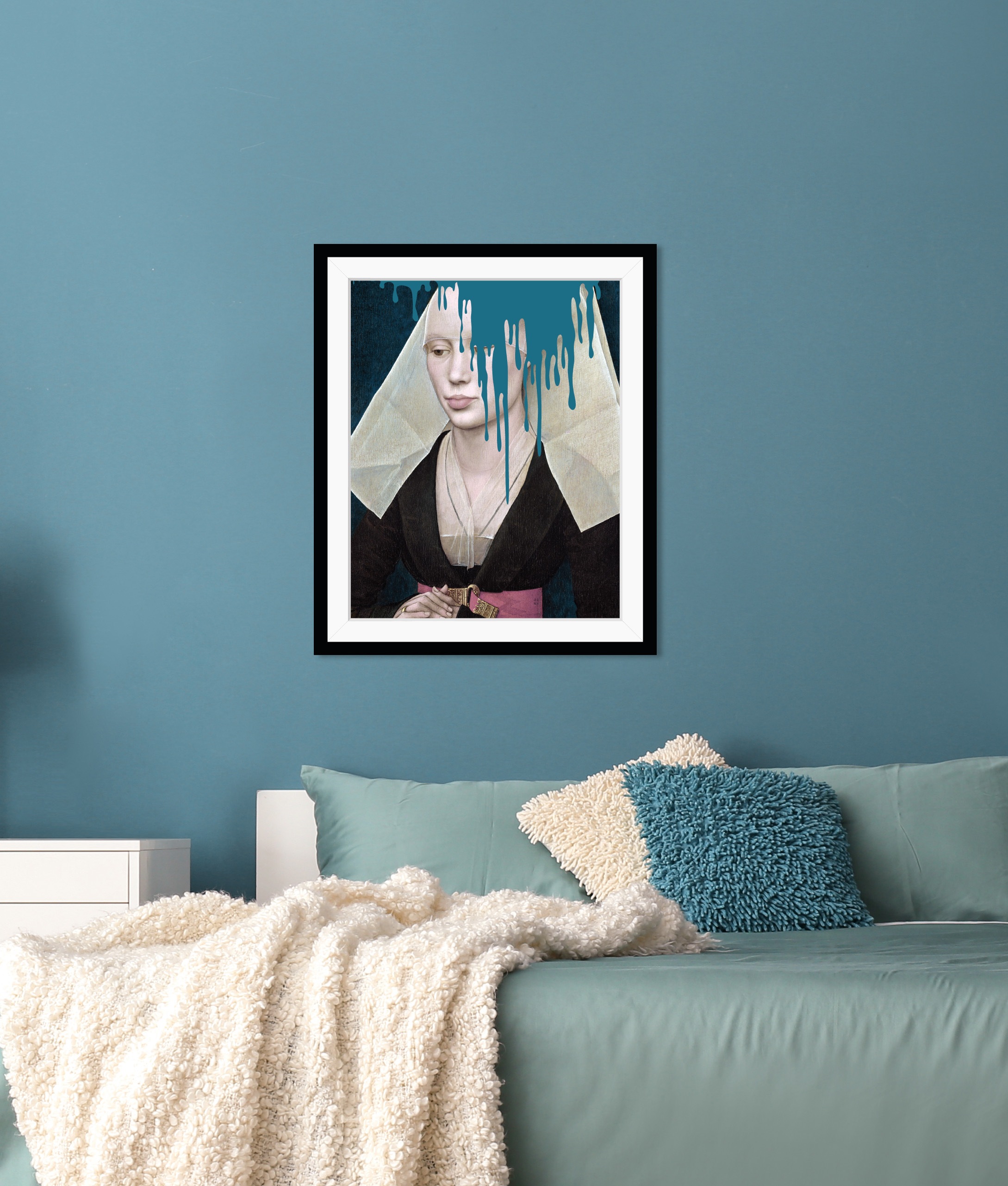 queence Bild »Nathalie mit Farbklecks«, Frau-Historische Persönlichkeiten-Bilder von Frauen-Kunst-Gemälde, HD Premium Poster-Druck inkl. Holzrahmen