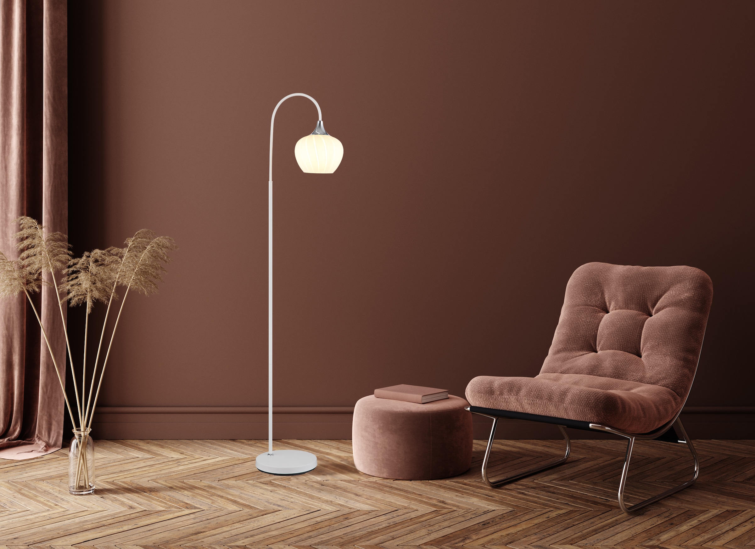 GLOBO LIGHTING Stehlampe »MAXY«, Leuchtmittel E27 | ohne Leuchtmittel, Stehleuchte/Glas opal/Wohnzimmer/Schlafzimmer/weiß