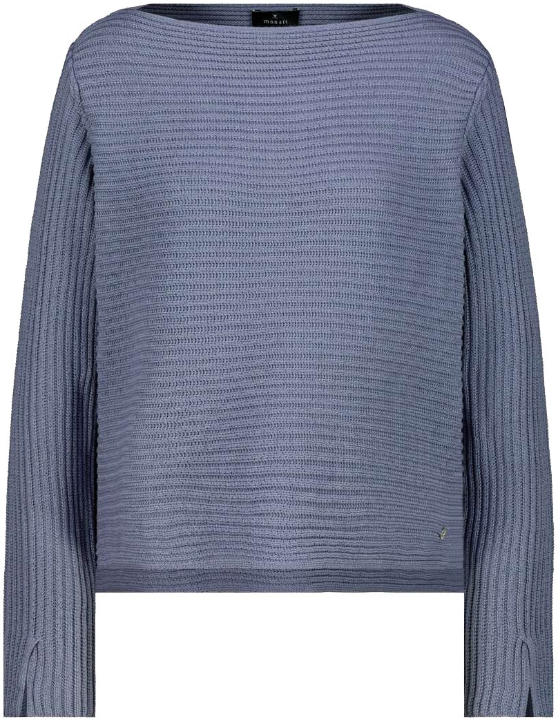 Monari Strickpullover »Pullover monari Rippe«, mit U-Boot-Ausschnitt