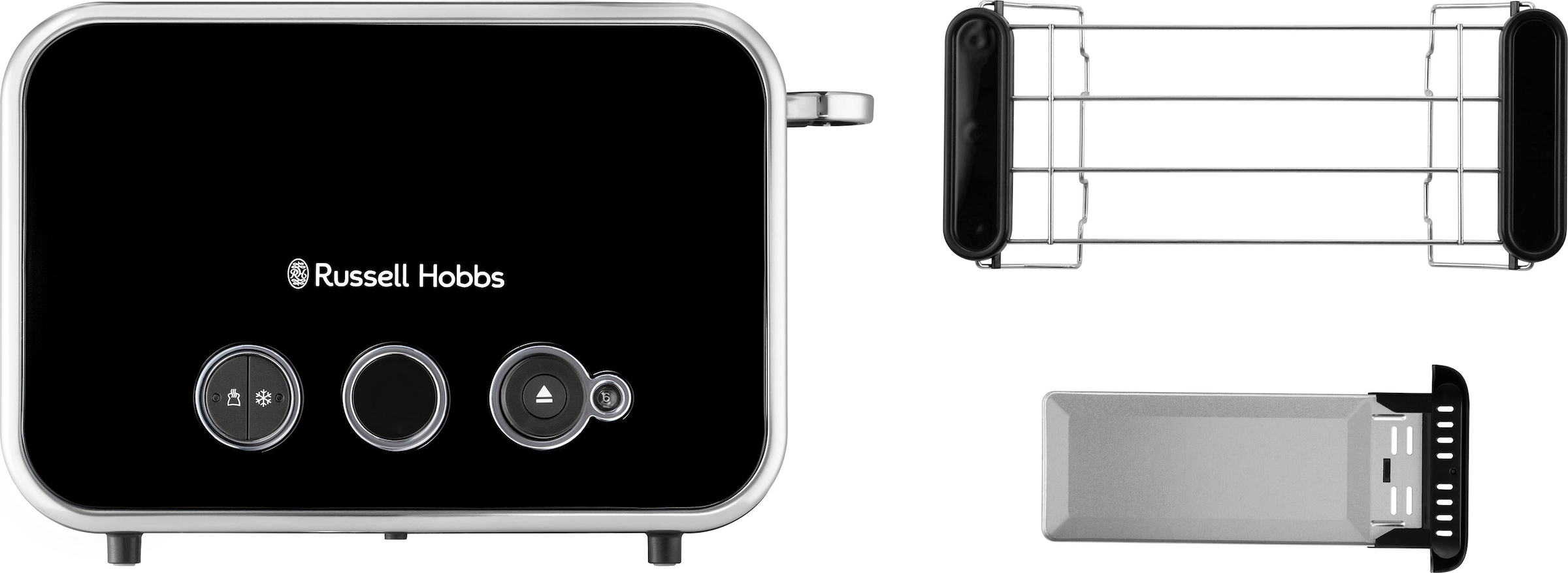 RUSSELL HOBBS Toaster »Distinctions Schwarz 26430-56«, 2 kurze Schlitze, für 2 Scheiben, 1600 W