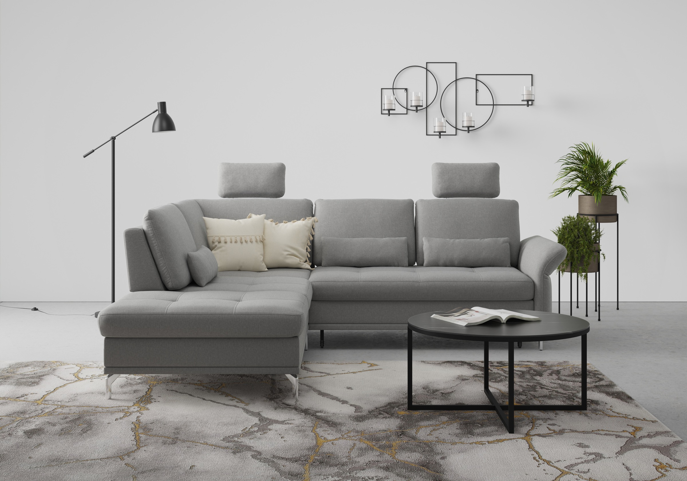 INOSIGN Ecksofa »Palm Beach L-Form«, Federkern, mit Sitztiefenverstellung, wahlweise mit Bettfunktion