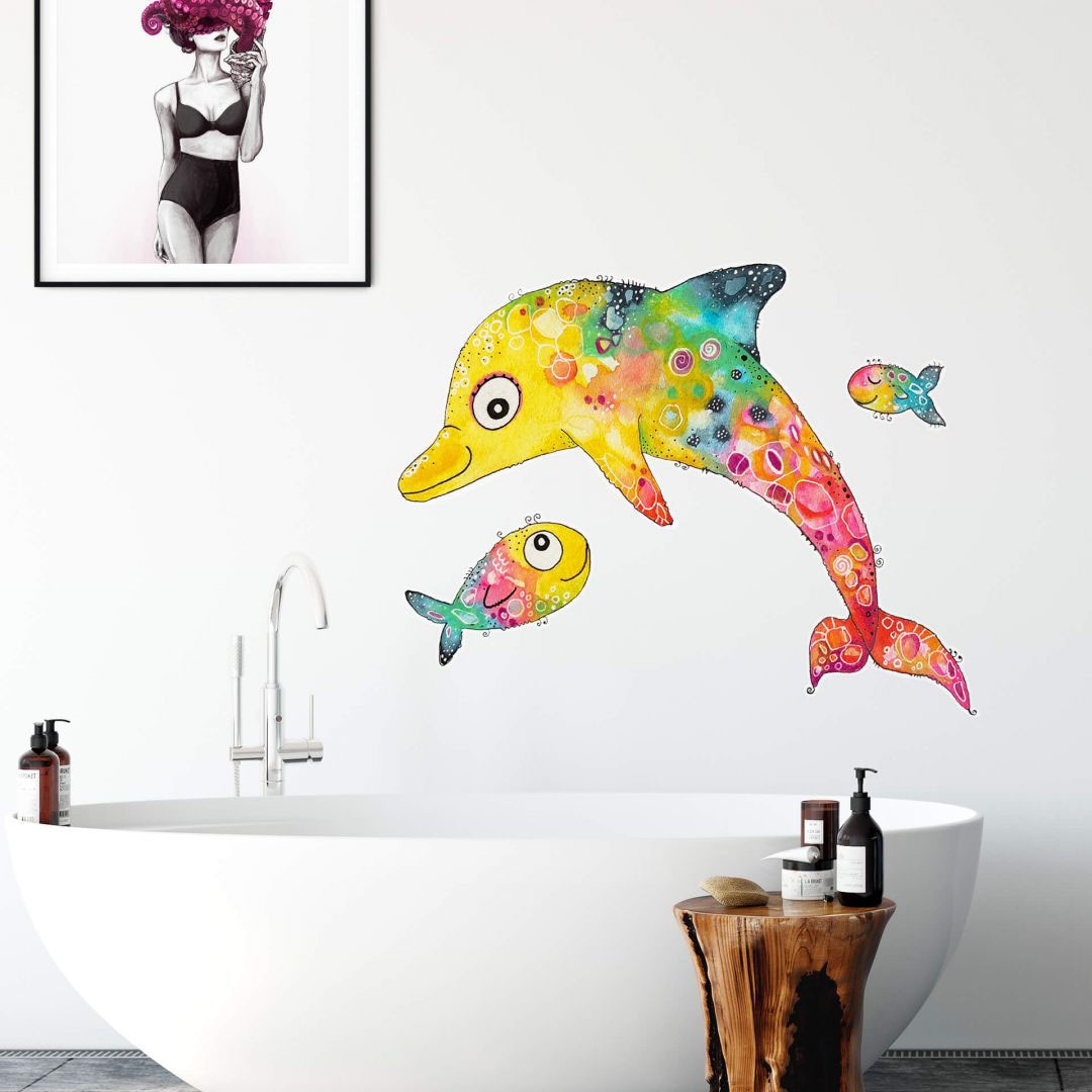 Wall-Art Wandtattoo »Lebensfreude - Delfin Fische«, (1 St.) online  bestellen | Wandtattoos