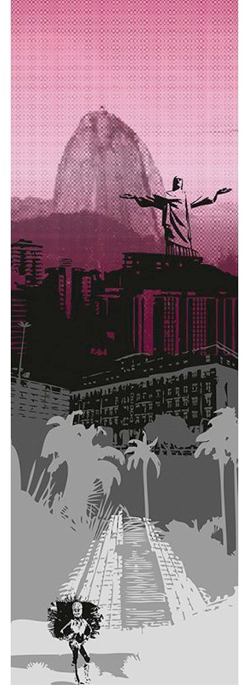 Architects Paper Fototapete »Rio De Janeiro«, Grafik Tapete Stadt Rio Pink günstig online kaufen